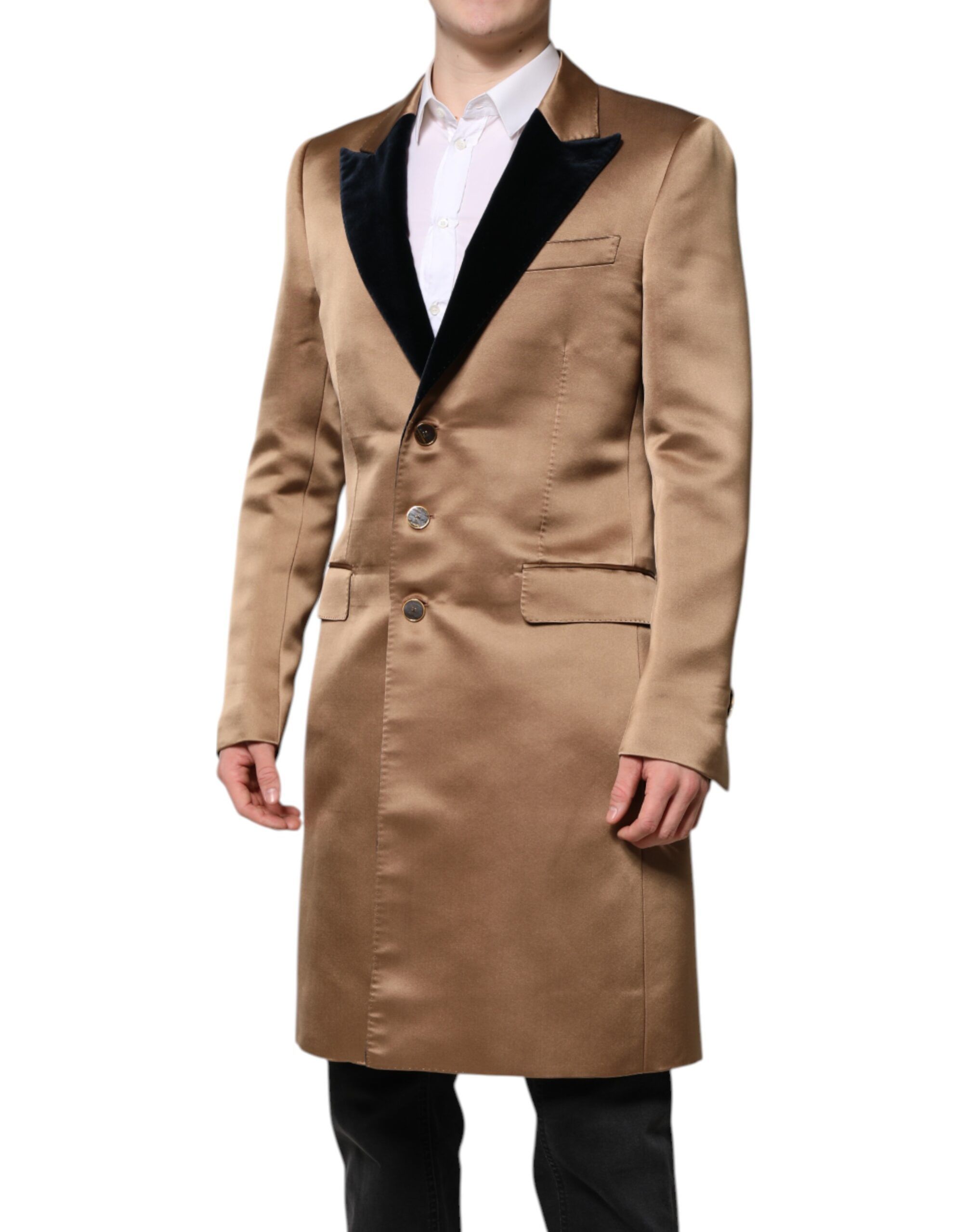 Silk Single Breasted Trench Coat Men's Jacket - Dolce & Gabbana - Modalova