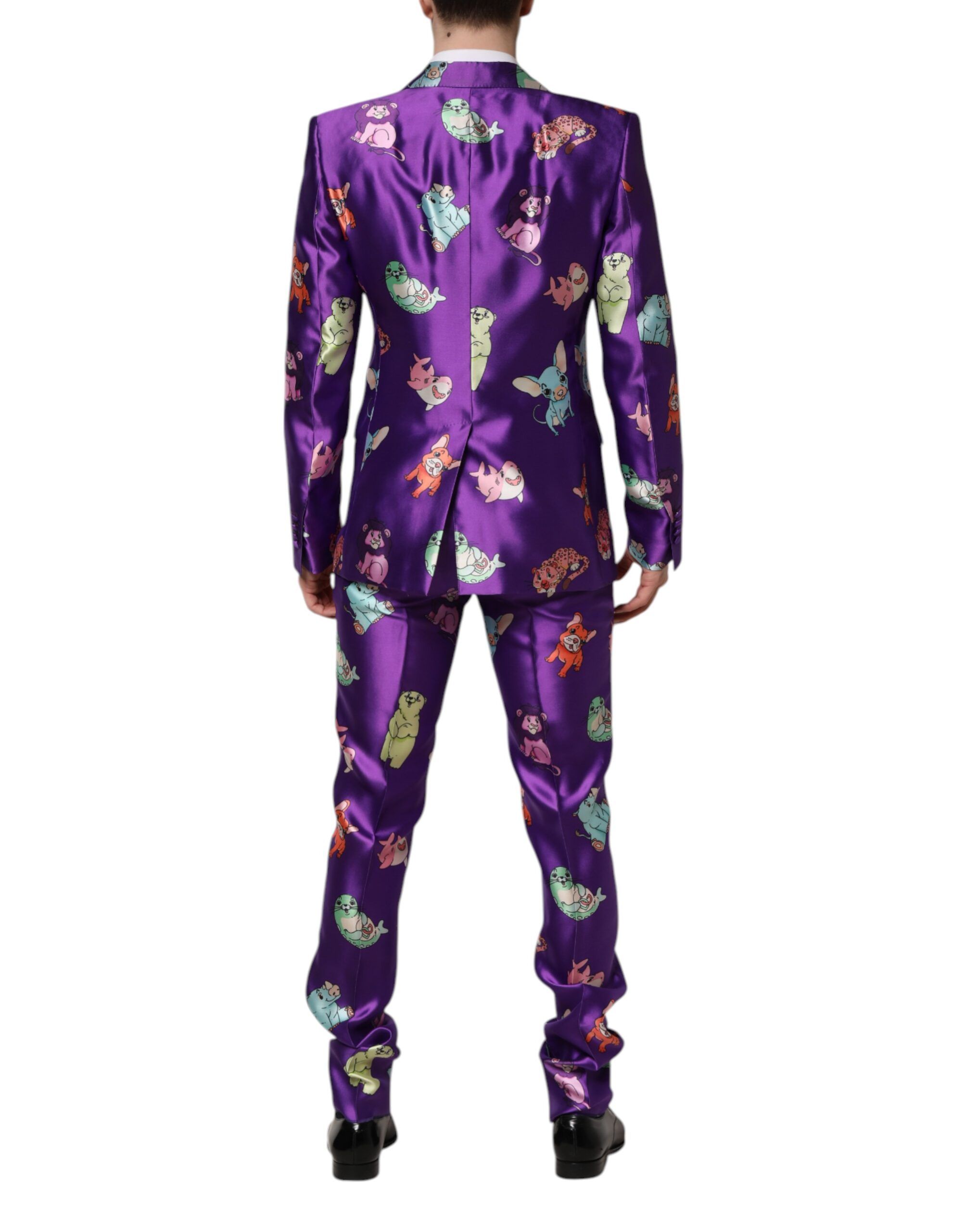 Silk Animal Print 3 Piece Men's Suit - Dolce & Gabbana - Modalova