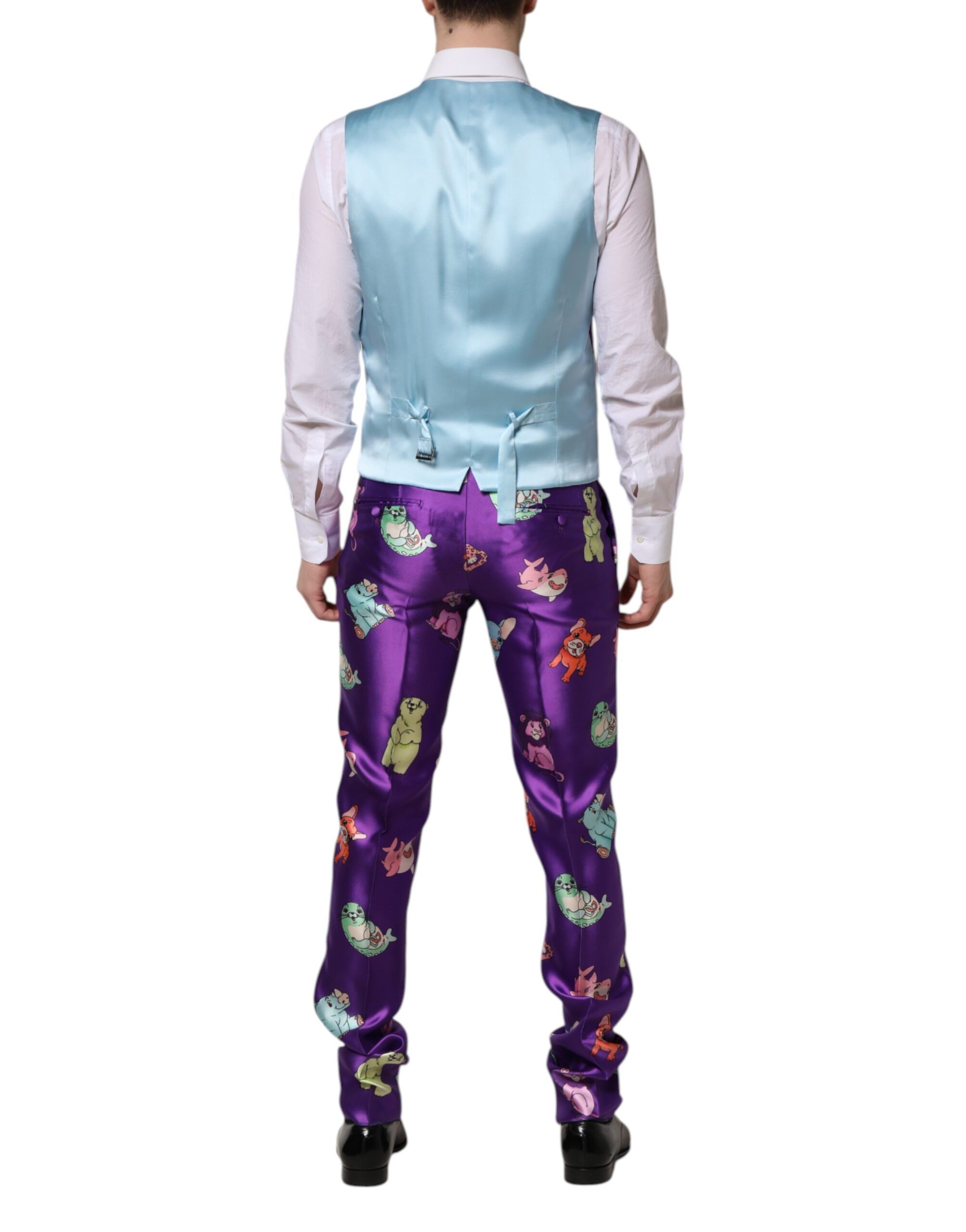 Silk Animal Print 3 Piece Men's Suit - Dolce & Gabbana - Modalova