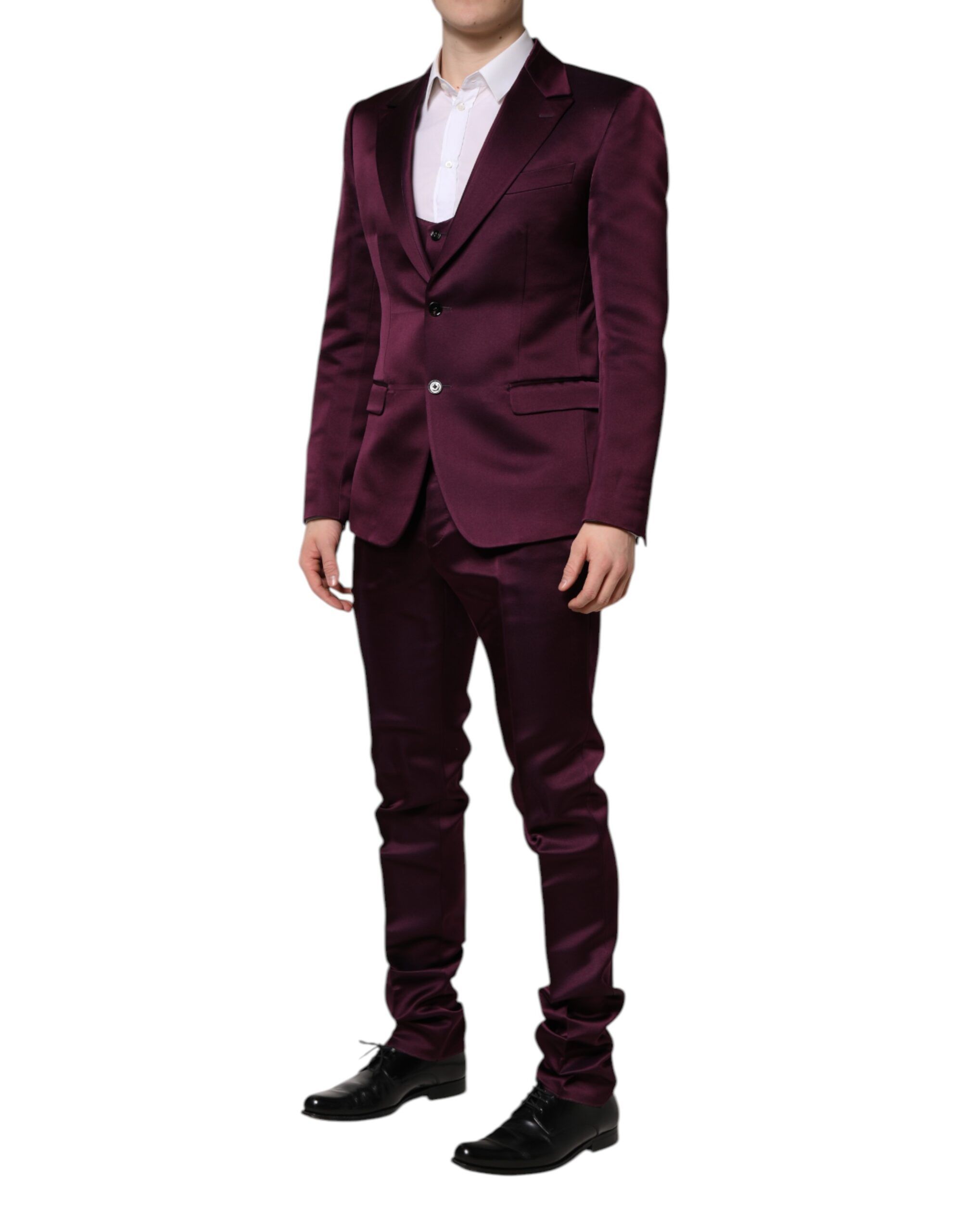 Dark Silk 3Piece Single Breasted Men's Suit - Dolce & Gabbana - Modalova