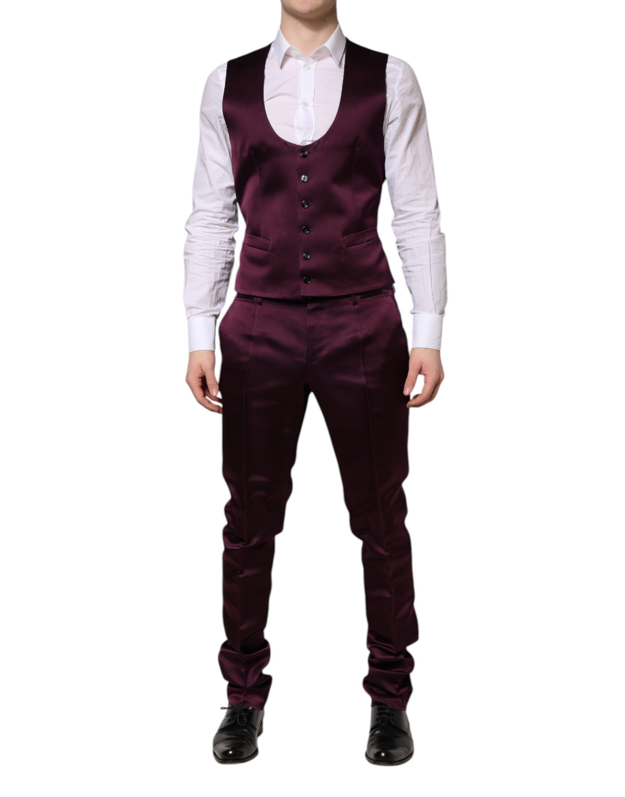 Dark Silk 3Piece Single Breasted Men's Suit - Dolce & Gabbana - Modalova