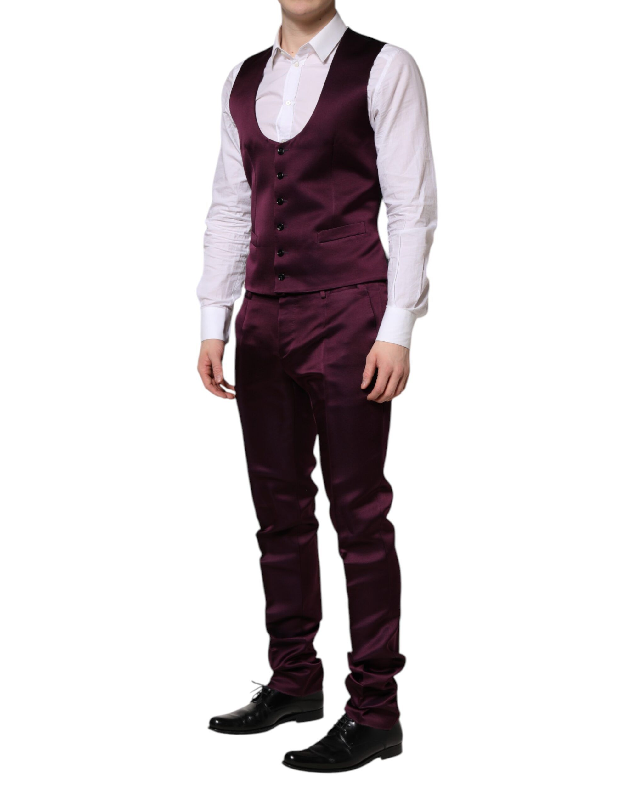 Dark Silk 3Piece Single Breasted Men's Suit - Dolce & Gabbana - Modalova