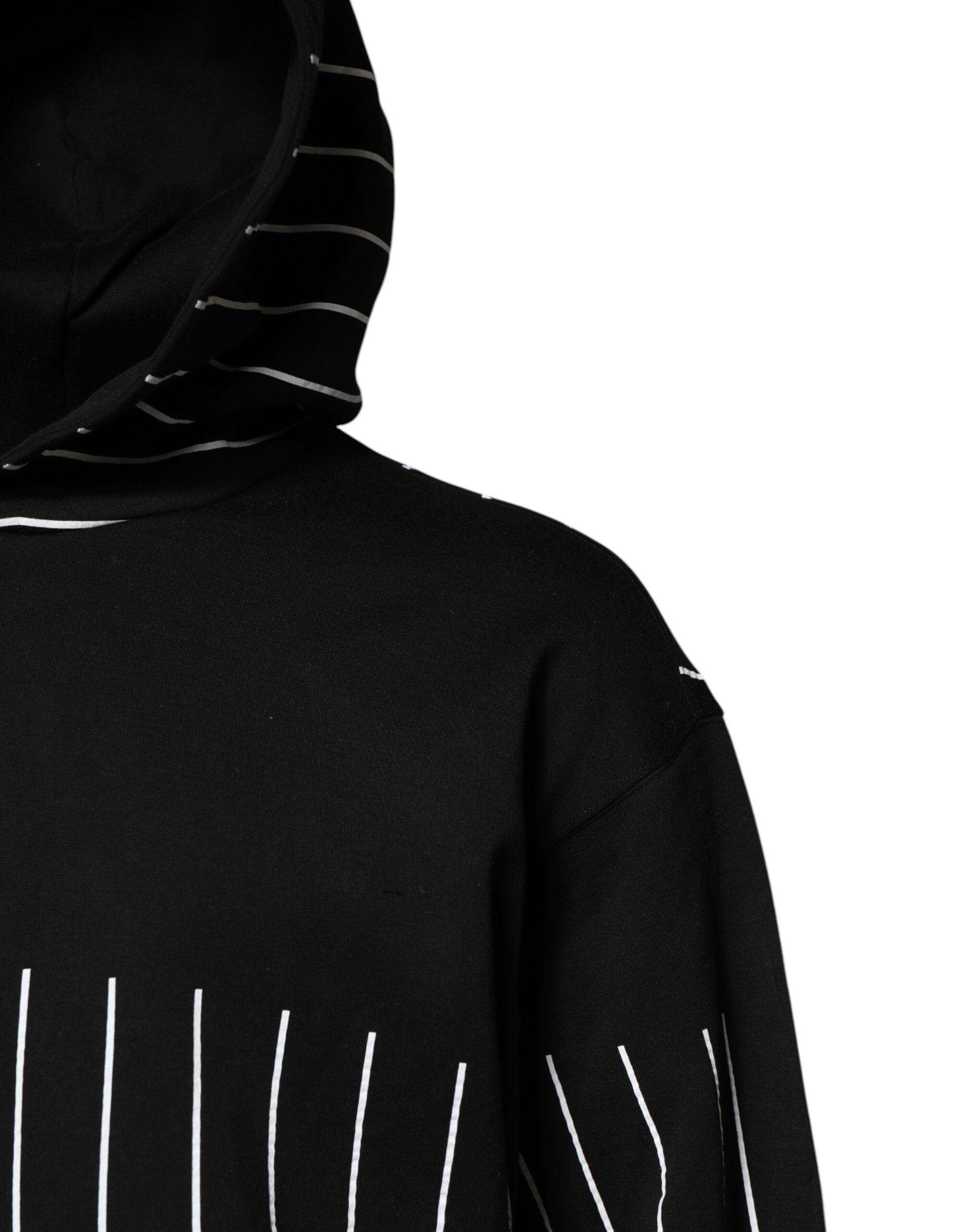 Black White Stripe Hooded Sweatshirt Men's Sweater - Dolce & Gabbana - Modalova