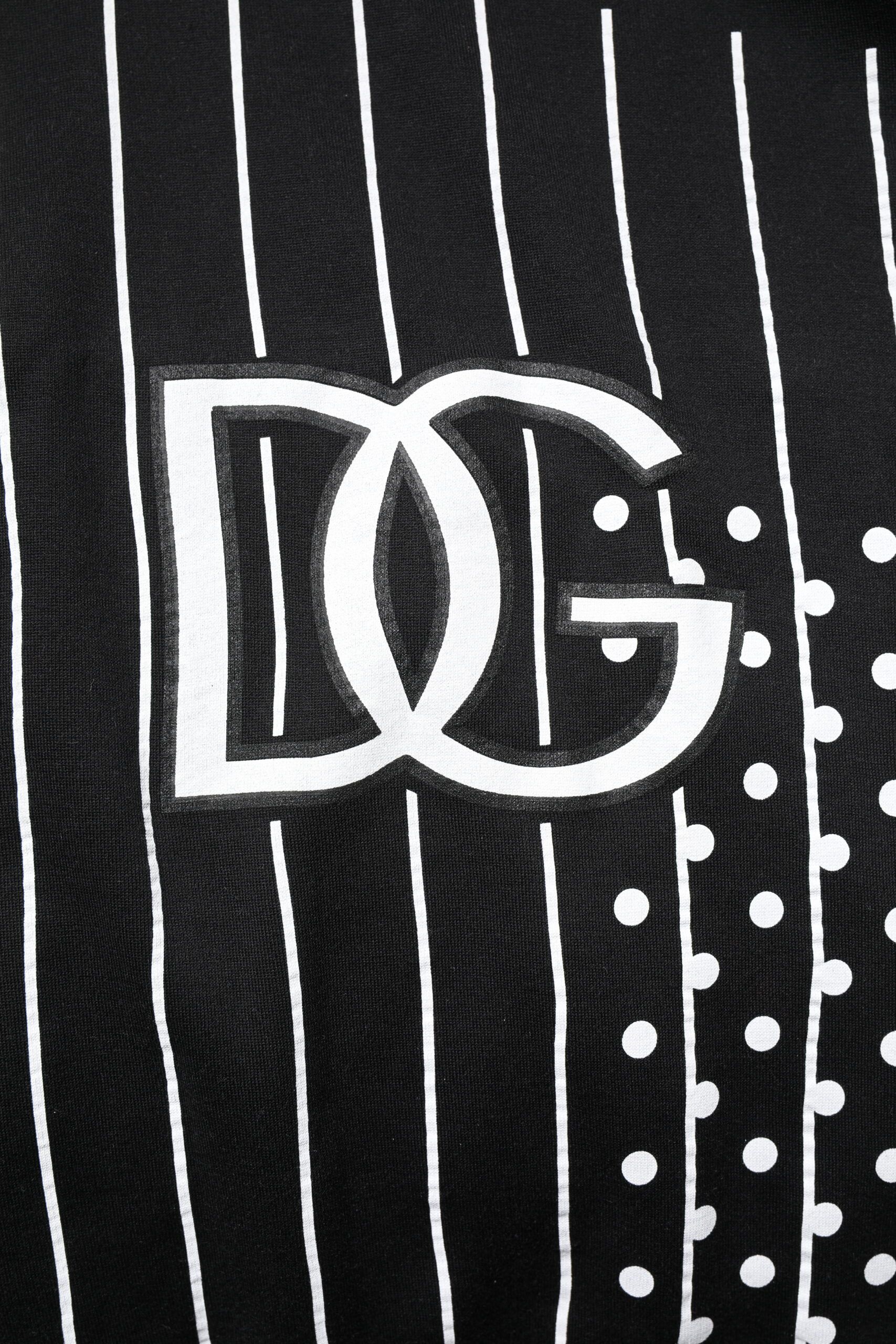 Black White Stripe Hooded Sweatshirt Men's Sweater - Dolce & Gabbana - Modalova