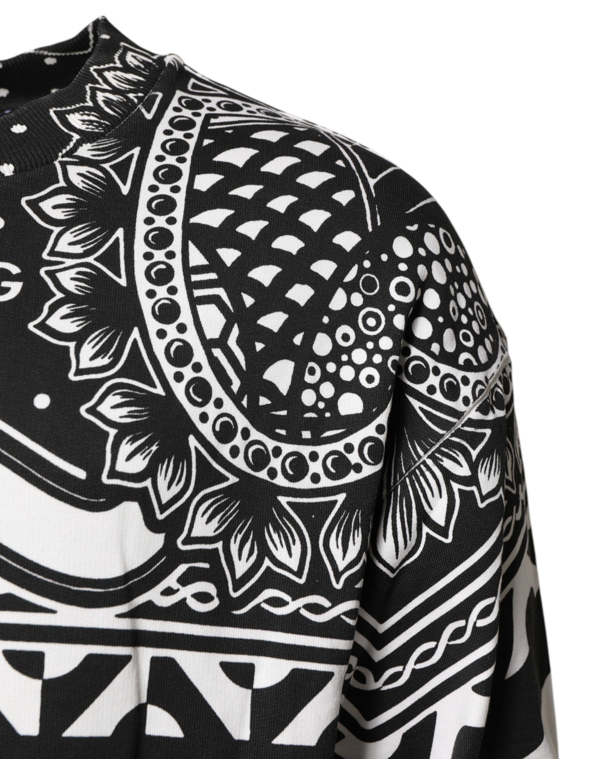 Black White Bandana Cotton Men Sweatshirt Men's Sweater - Dolce & Gabbana - Modalova