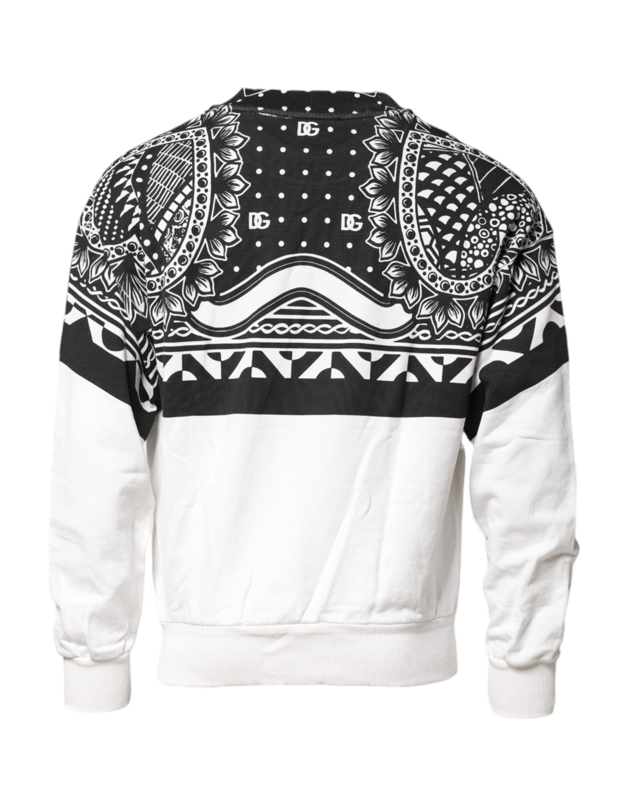 Black White Bandana Cotton Men Sweatshirt Men's Sweater - Dolce & Gabbana - Modalova