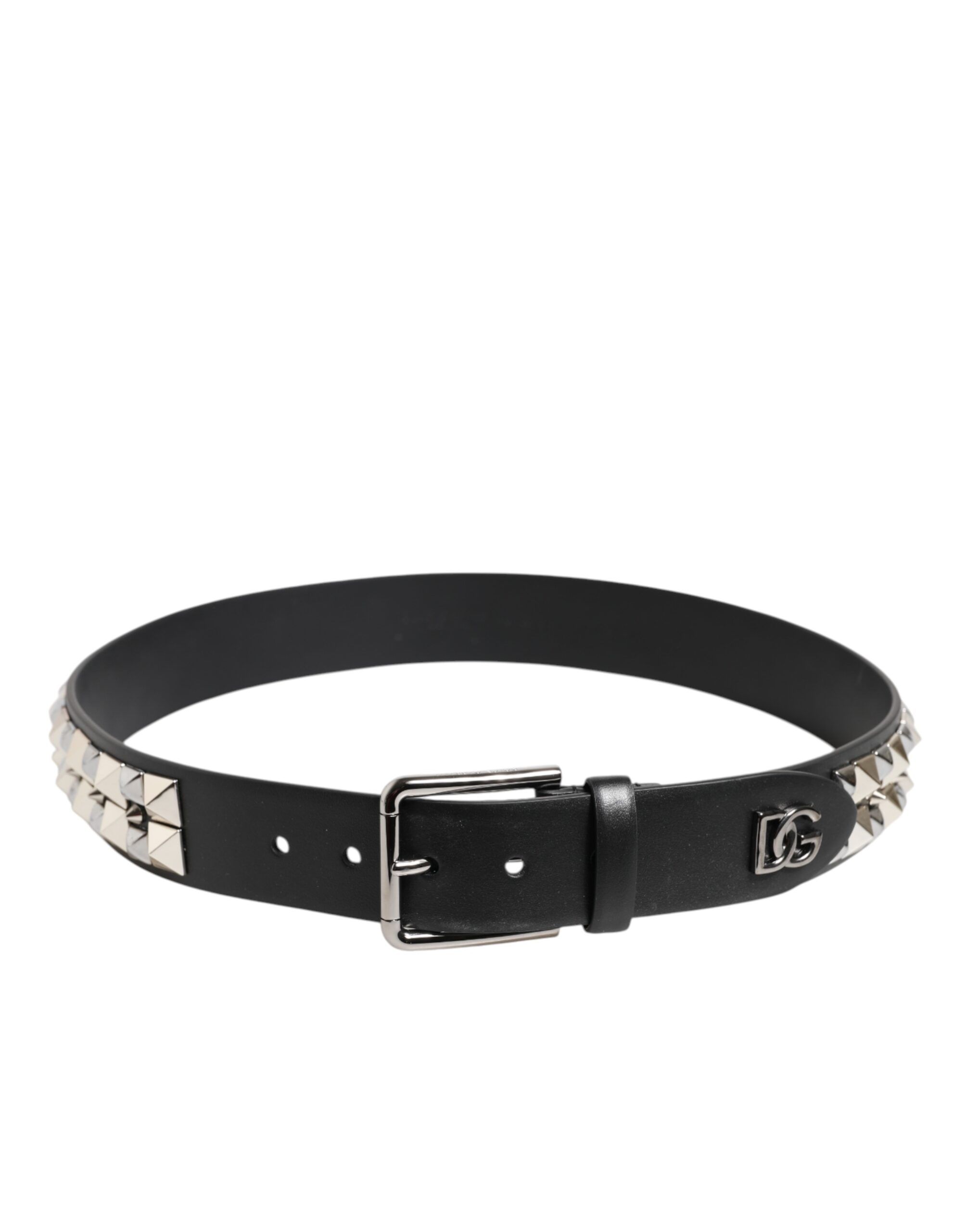 Calf Leather Studded Silver Buckle Men's Belt - Dolce & Gabbana - Modalova