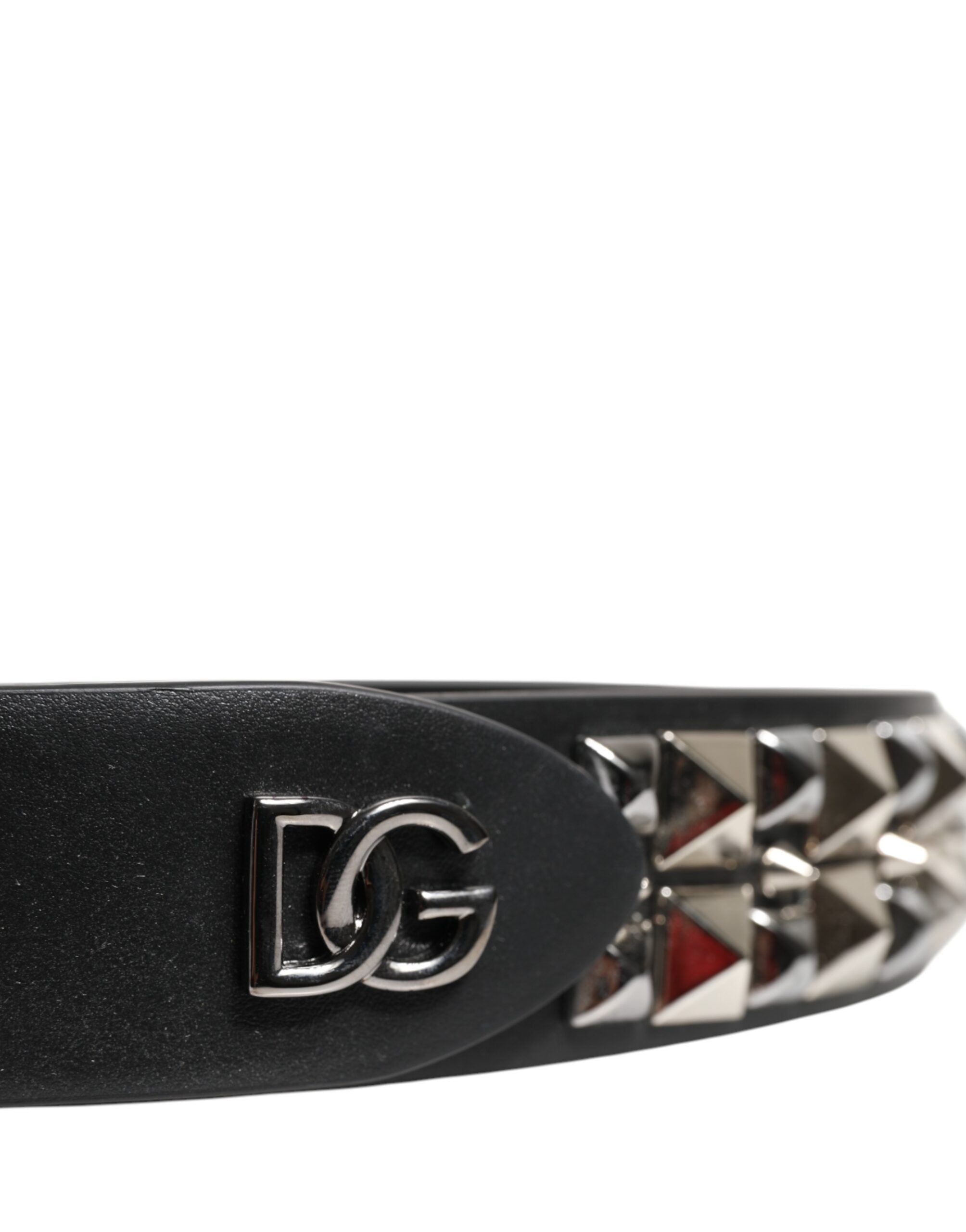Calf Leather Studded Silver Buckle Men's Belt - Dolce & Gabbana - Modalova
