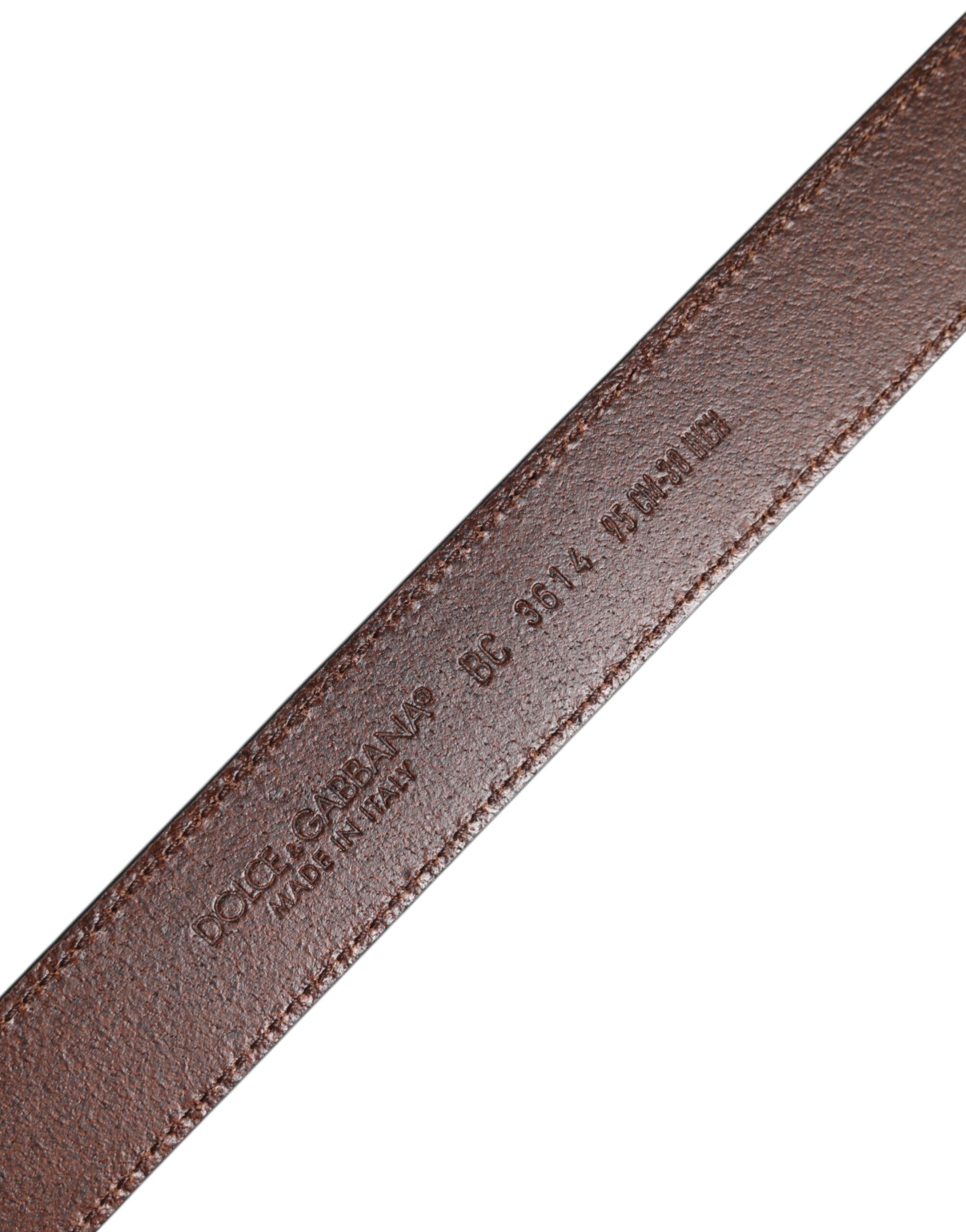 Classic Leather Metal Buckle Men's Belt - Dolce & Gabbana - Modalova