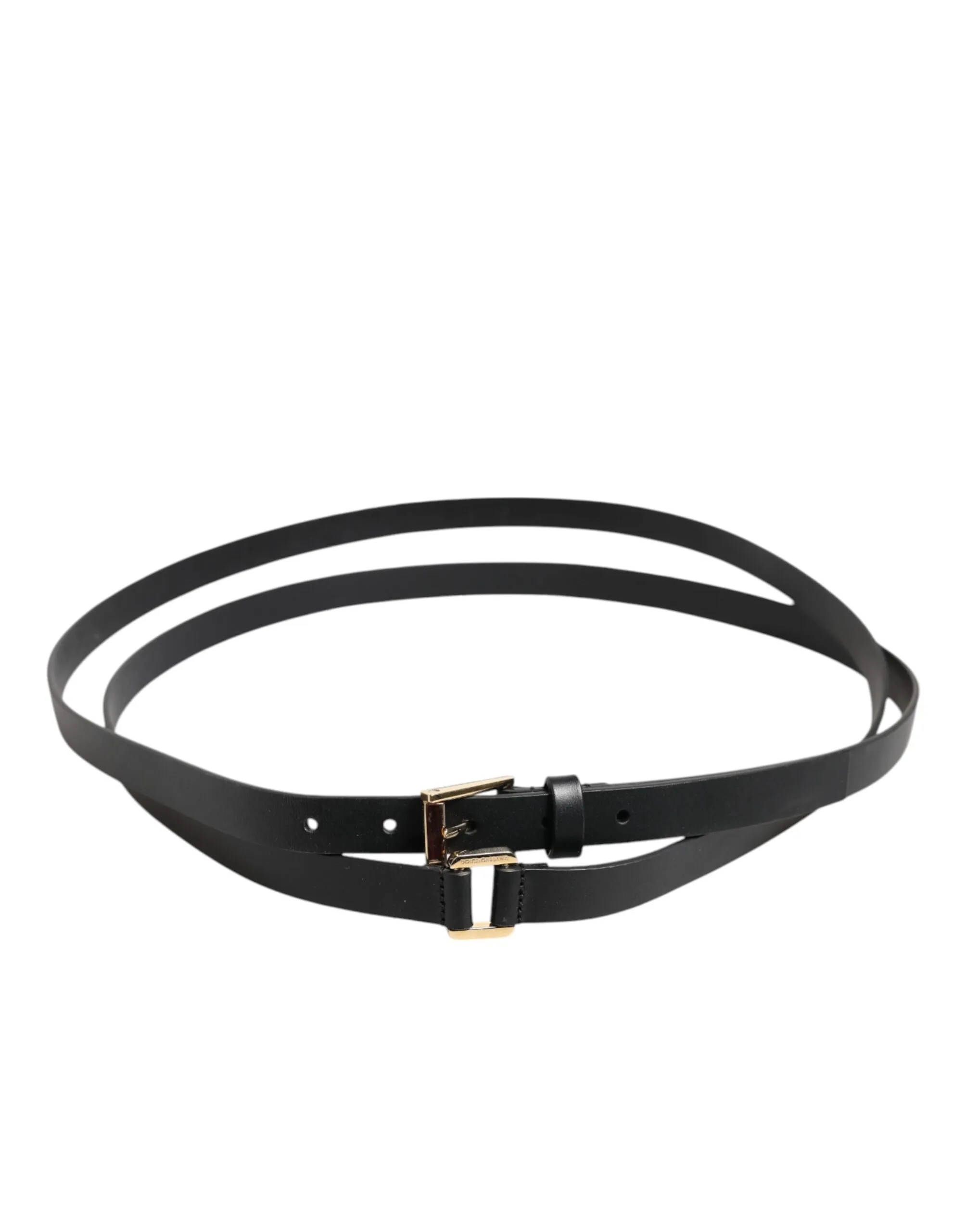 Double Strap Leather Gold Buckle Men's Belt - Dolce & Gabbana - Modalova