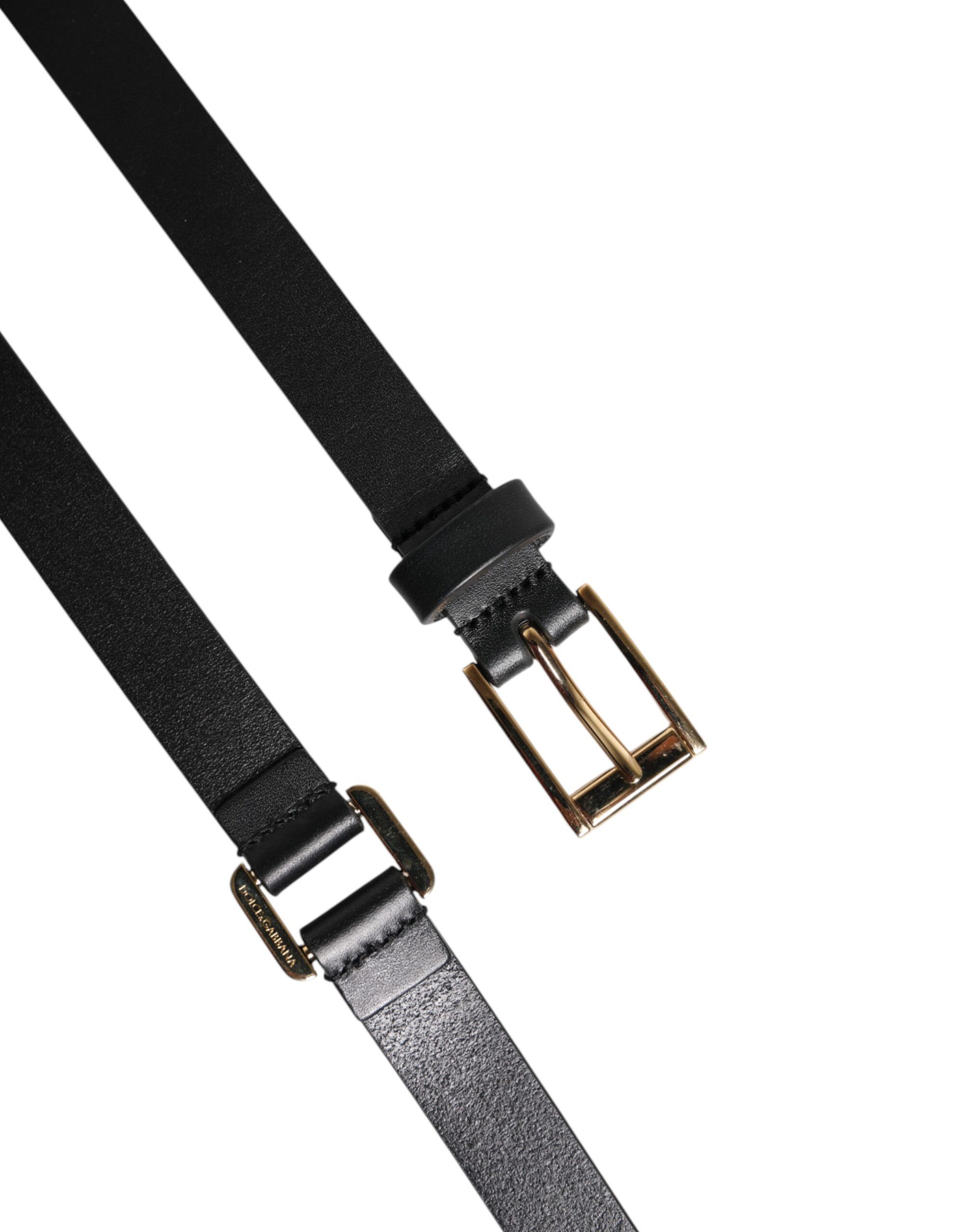 Double Strap Leather Gold Buckle Men's Belt - Dolce & Gabbana - Modalova