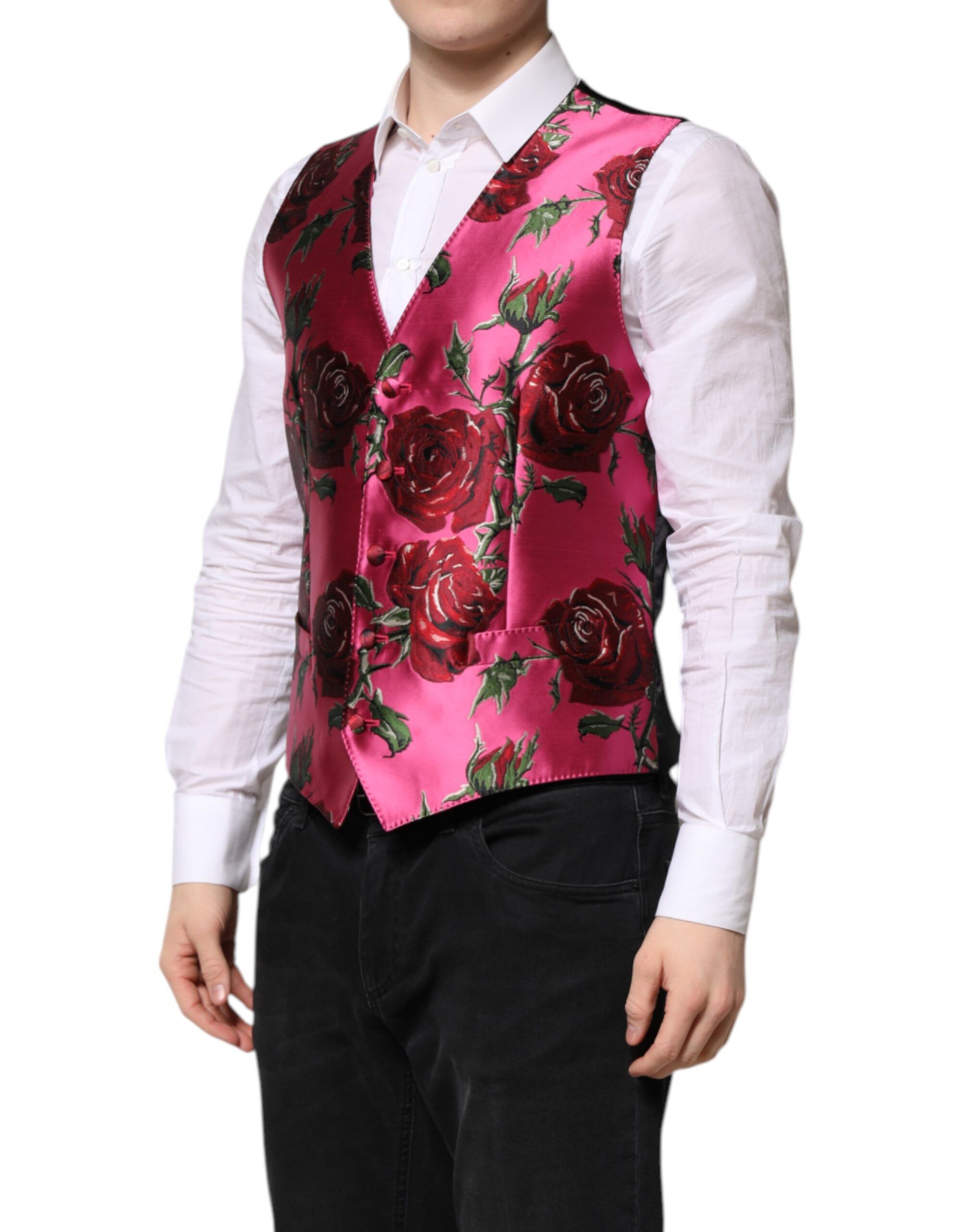 Floral Satin Formal Men Waistcoat Men's Vest - Dolce & Gabbana - Modalova