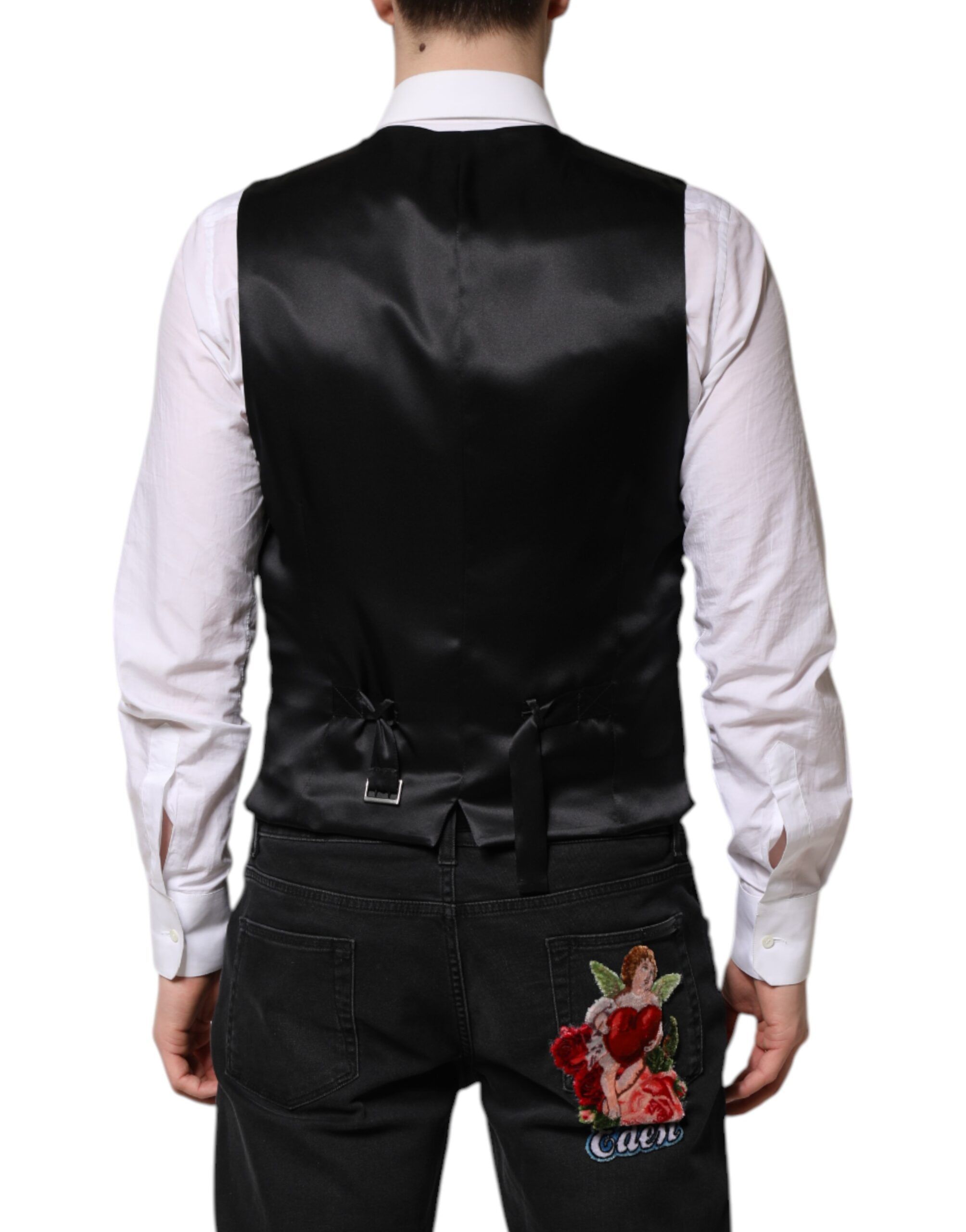 Red Floral Brocade Formal Men Waistcoat Men's Vest - Dolce & Gabbana - Modalova