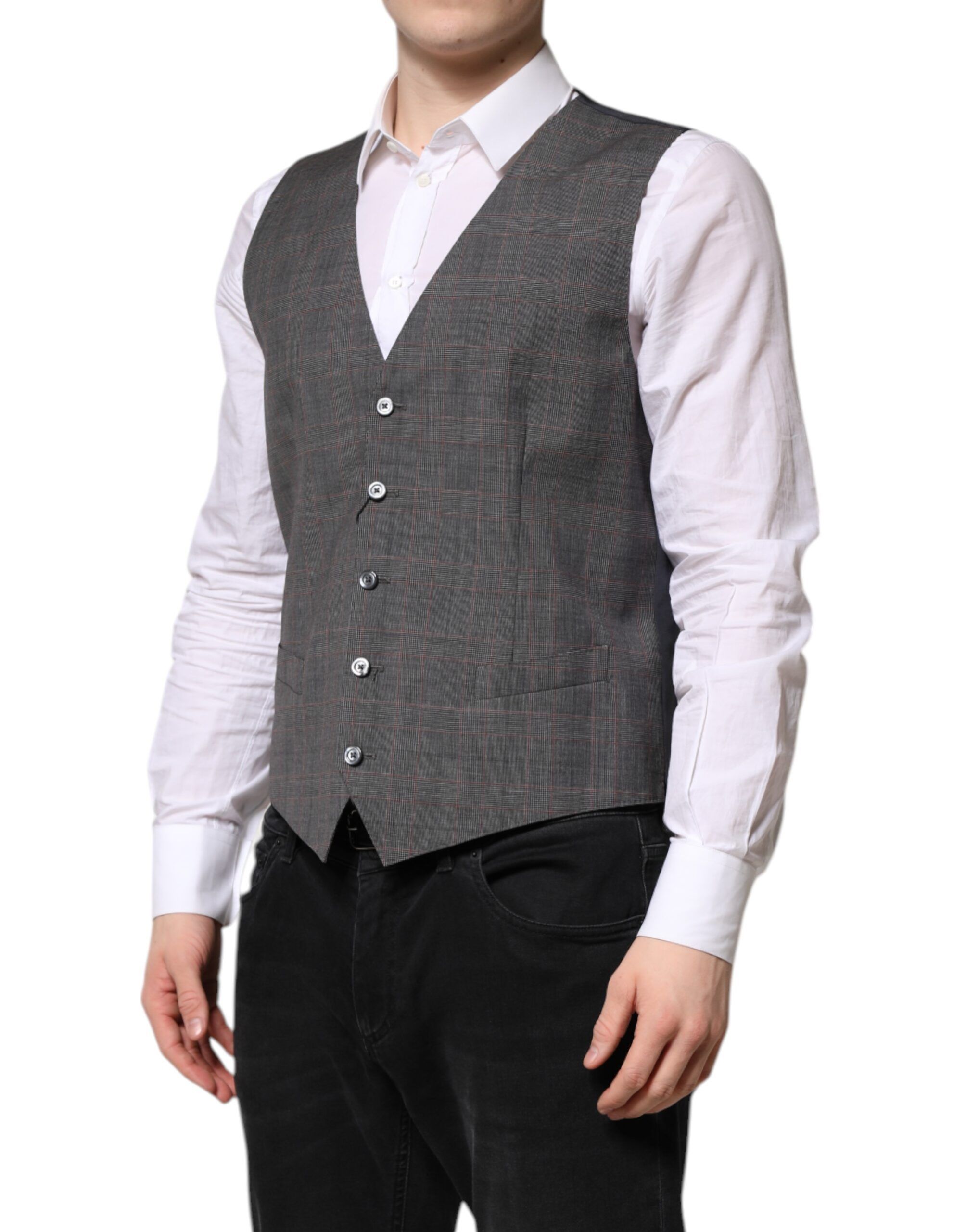 Plaid Wool Formal Dress Waistcoat Men's Vest - Dolce & Gabbana - Modalova