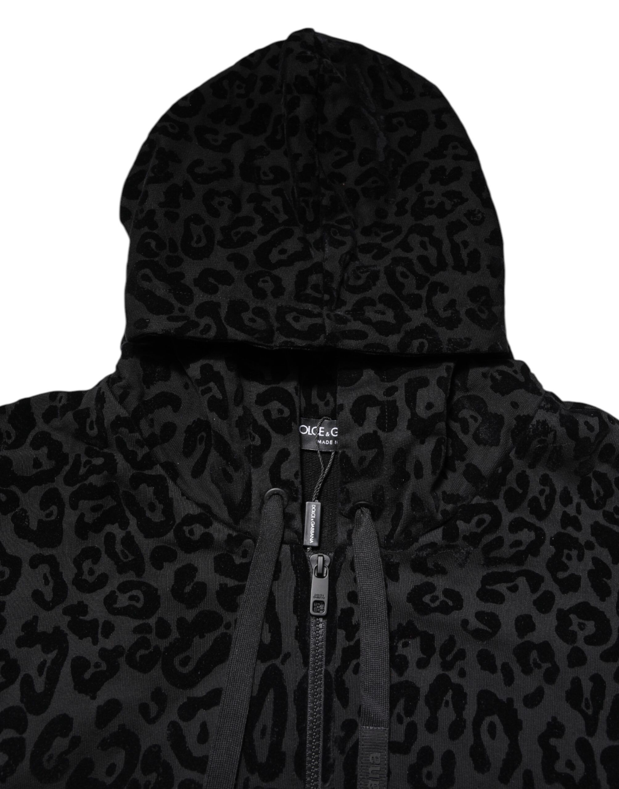 Leopard Full Zip Hooded Sweatshirt Men's Sweater - Dolce & Gabbana - Modalova