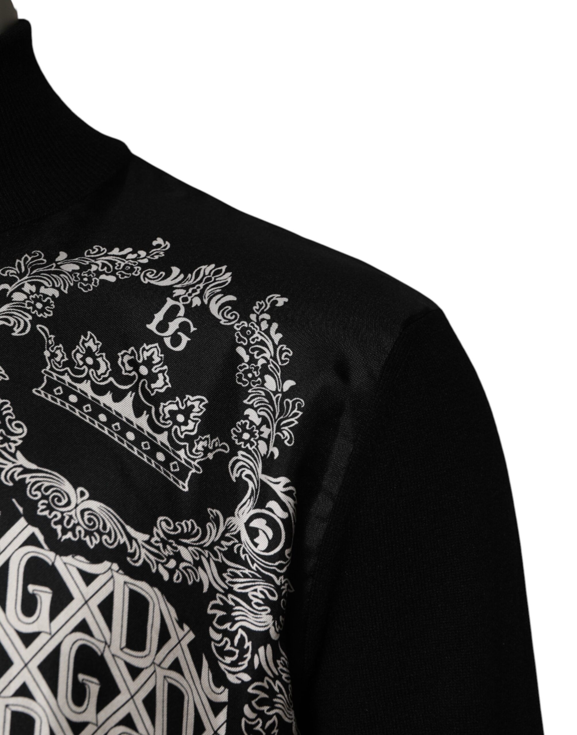 Black White Bandana Print Full Zip Men's Sweater - Dolce & Gabbana - Modalova