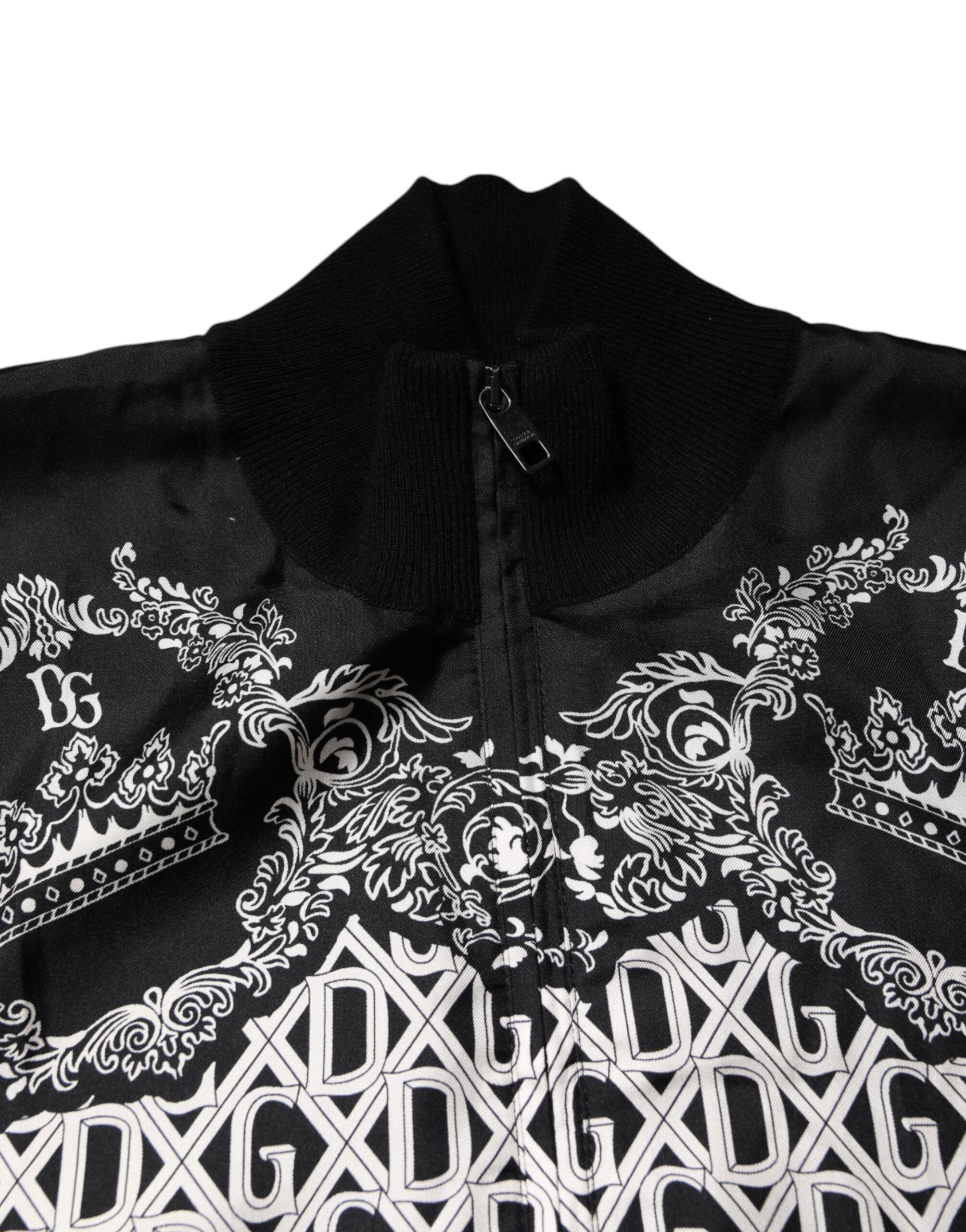 Black White Bandana Print Full Zip Men's Sweater - Dolce & Gabbana - Modalova