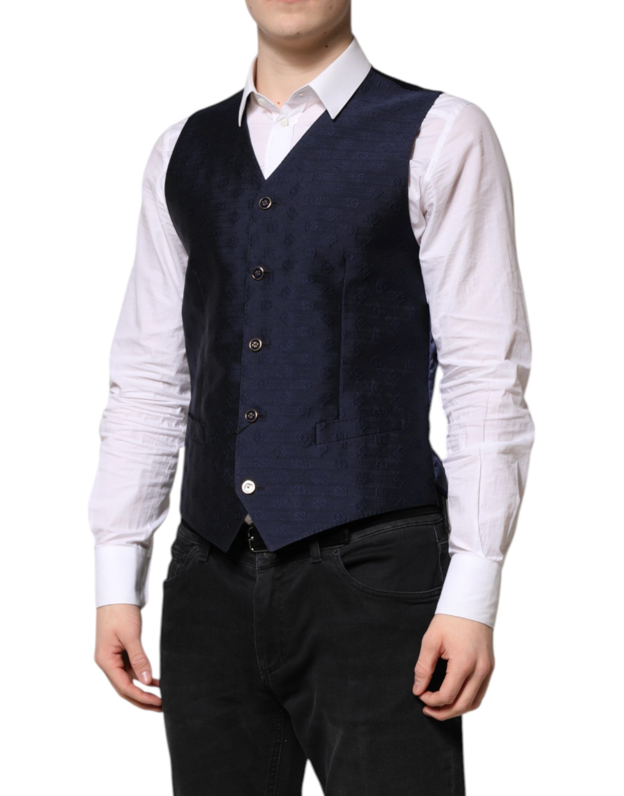 Dark Logo Wool Formal Men Waistcoat Men's Vest - Dolce & Gabbana - Modalova