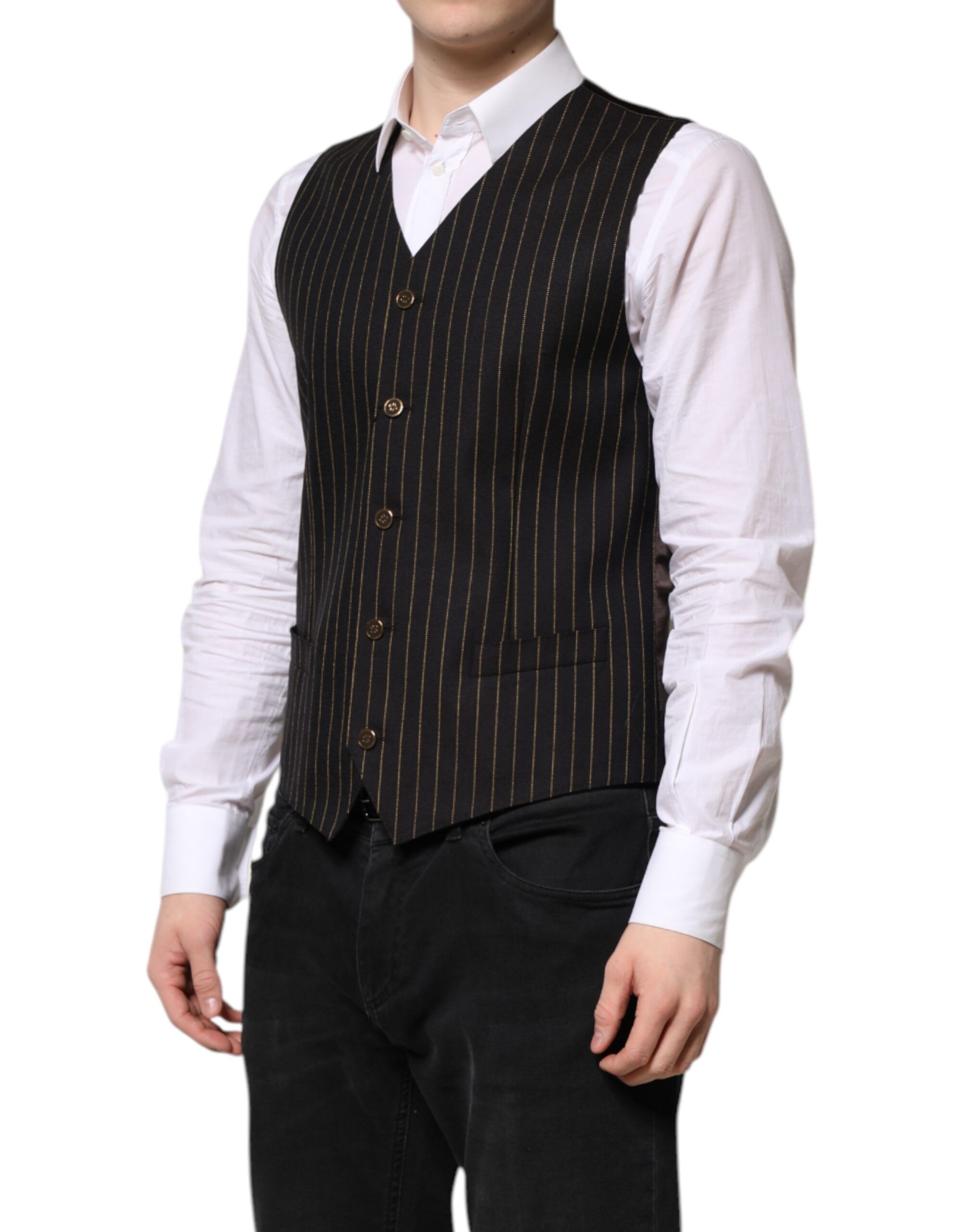 Stripes Wool Formal Men Waistcoat Men's Vest - Dolce & Gabbana - Modalova