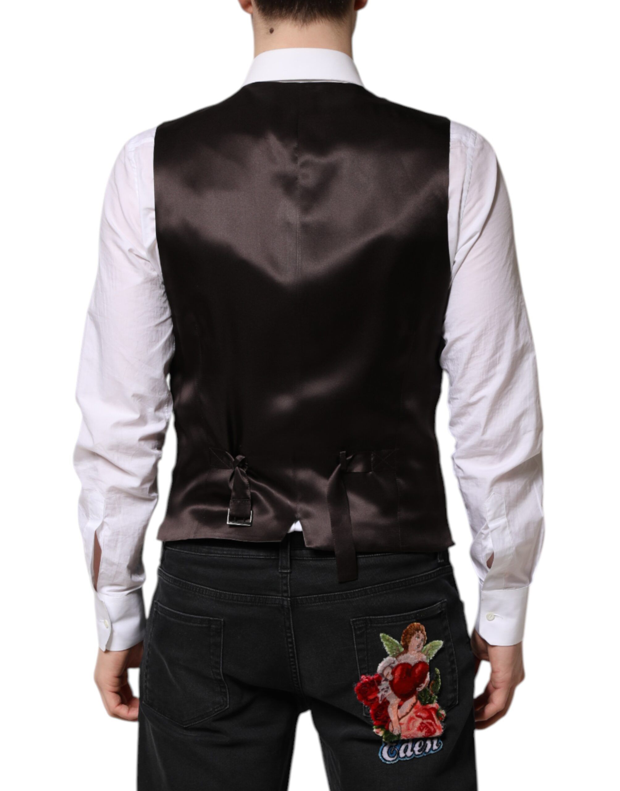 Stripes Wool Formal Men Waistcoat Men's Vest - Dolce & Gabbana - Modalova
