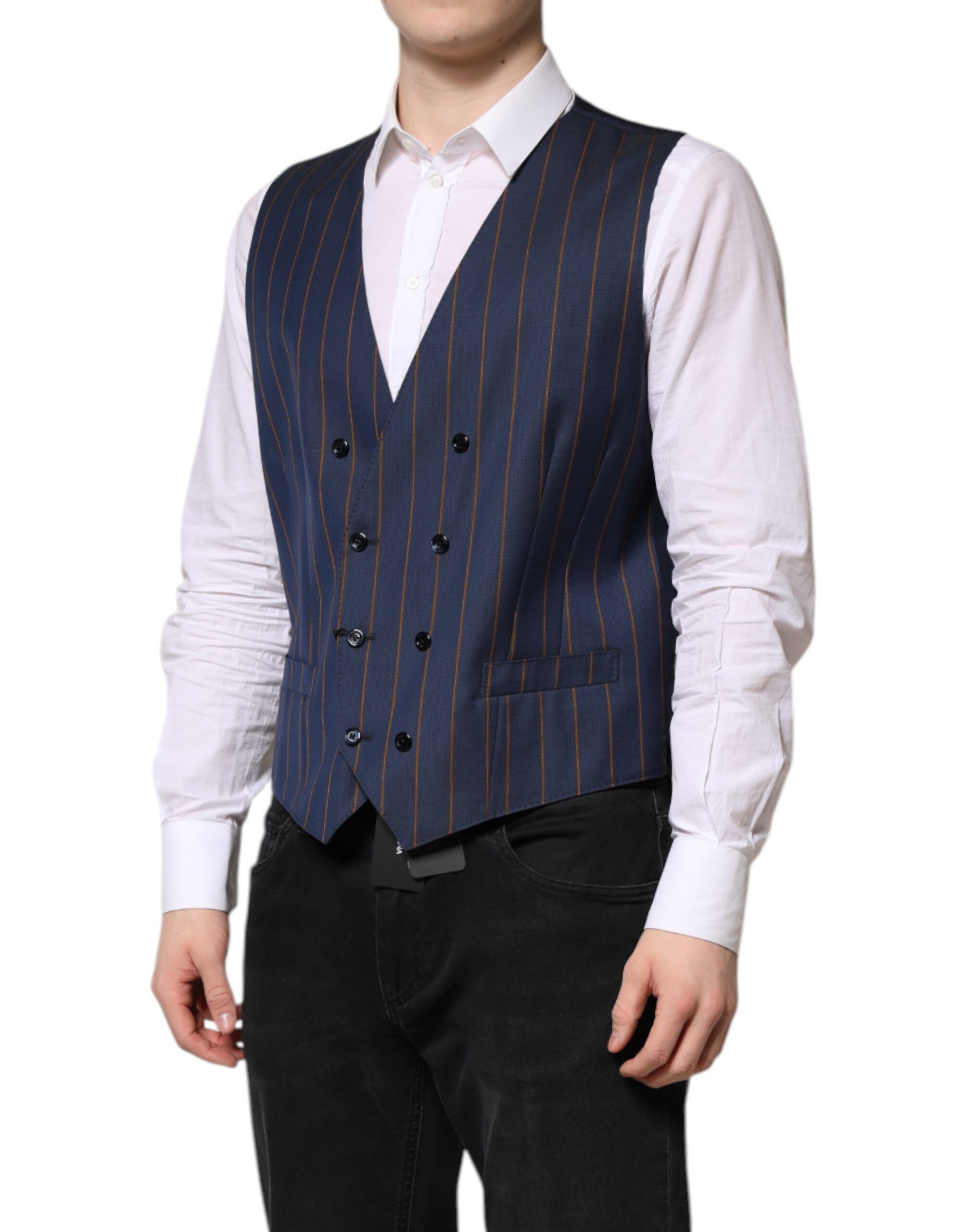 Stripes Wool Formal Men Waistcoat Men's Vest - Dolce & Gabbana - Modalova