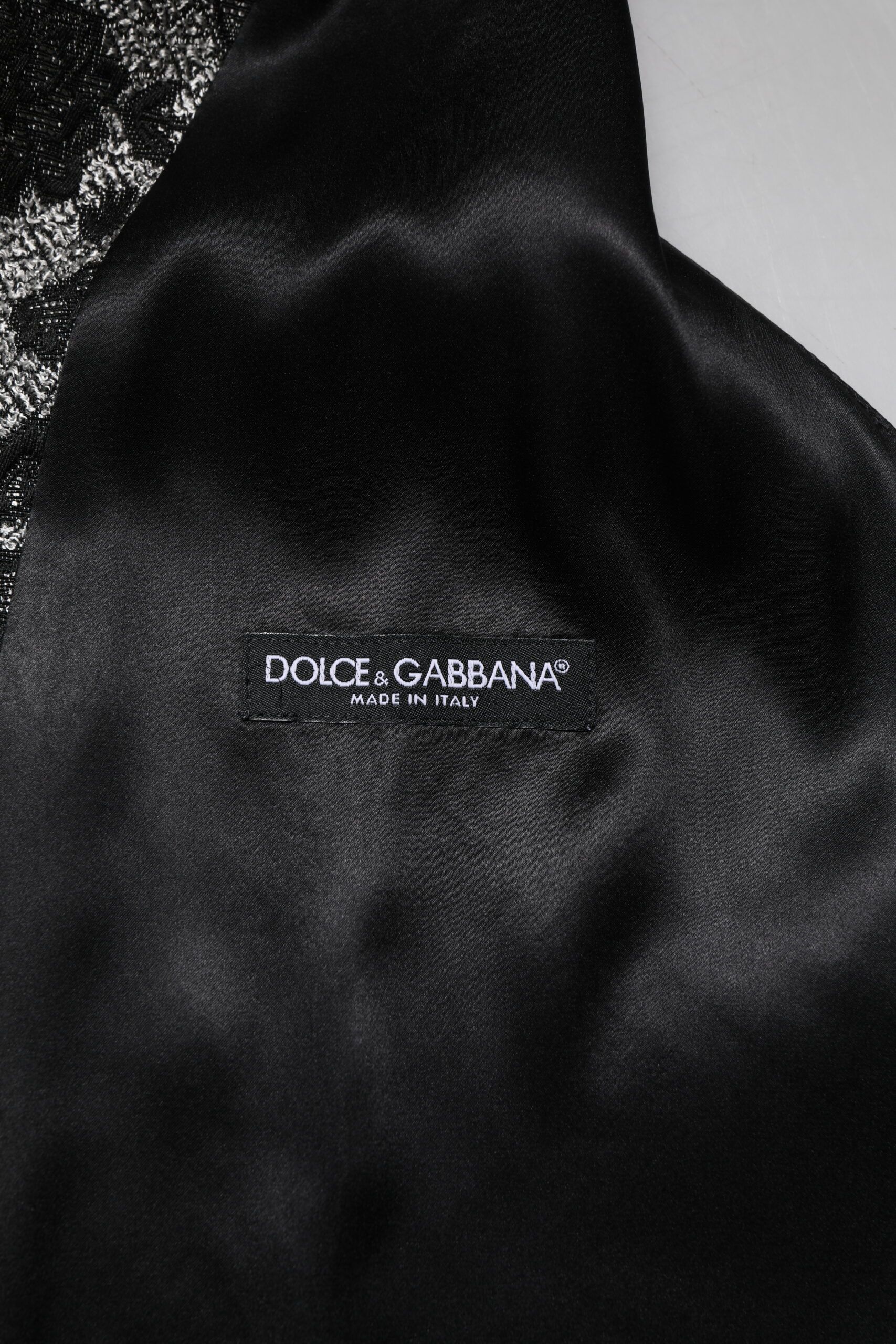 Black Gray Brocade Formal Men Waistcoat Men's Vest - Dolce & Gabbana - Modalova