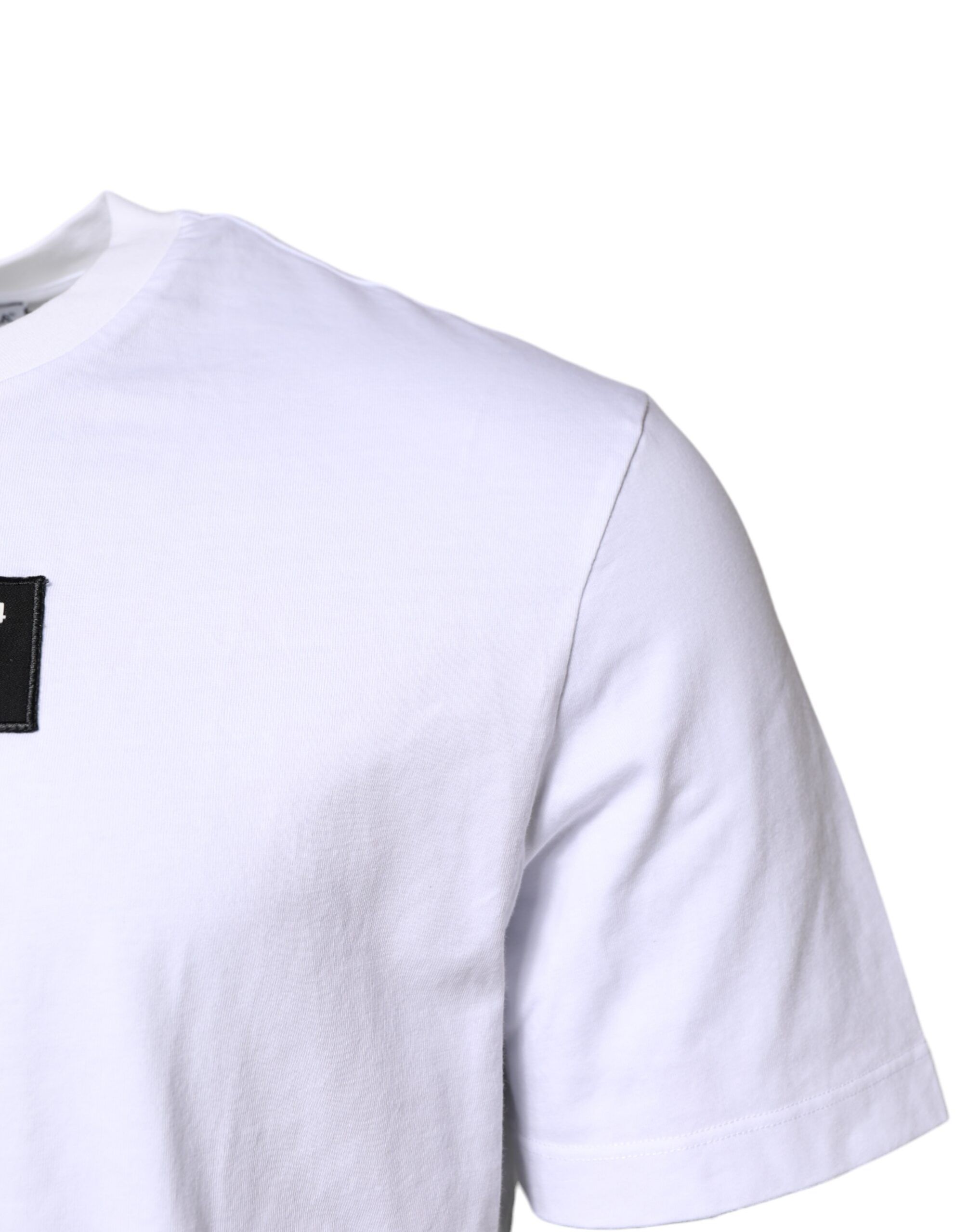 Cotton Logo Patch Crew Neck Men's T-shirt - Dolce & Gabbana - Modalova