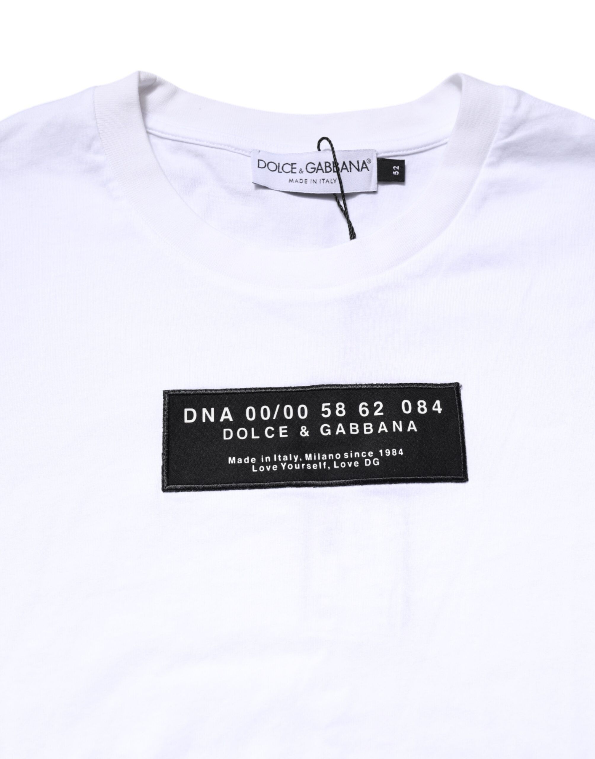 Cotton Logo Patch Crew Neck Men's T-shirt - Dolce & Gabbana - Modalova