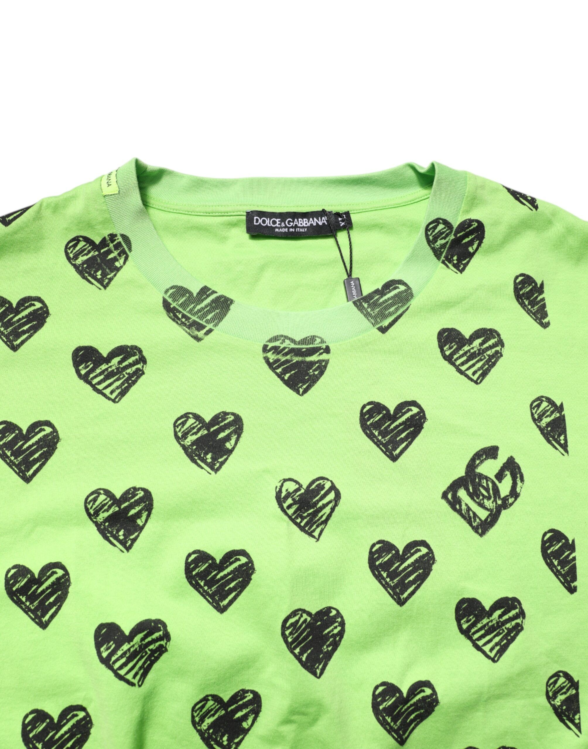 Heart Print Cotton Crew Neck Men's T-shirt (Pre-Owned) - Dolce & Gabbana - Modalova