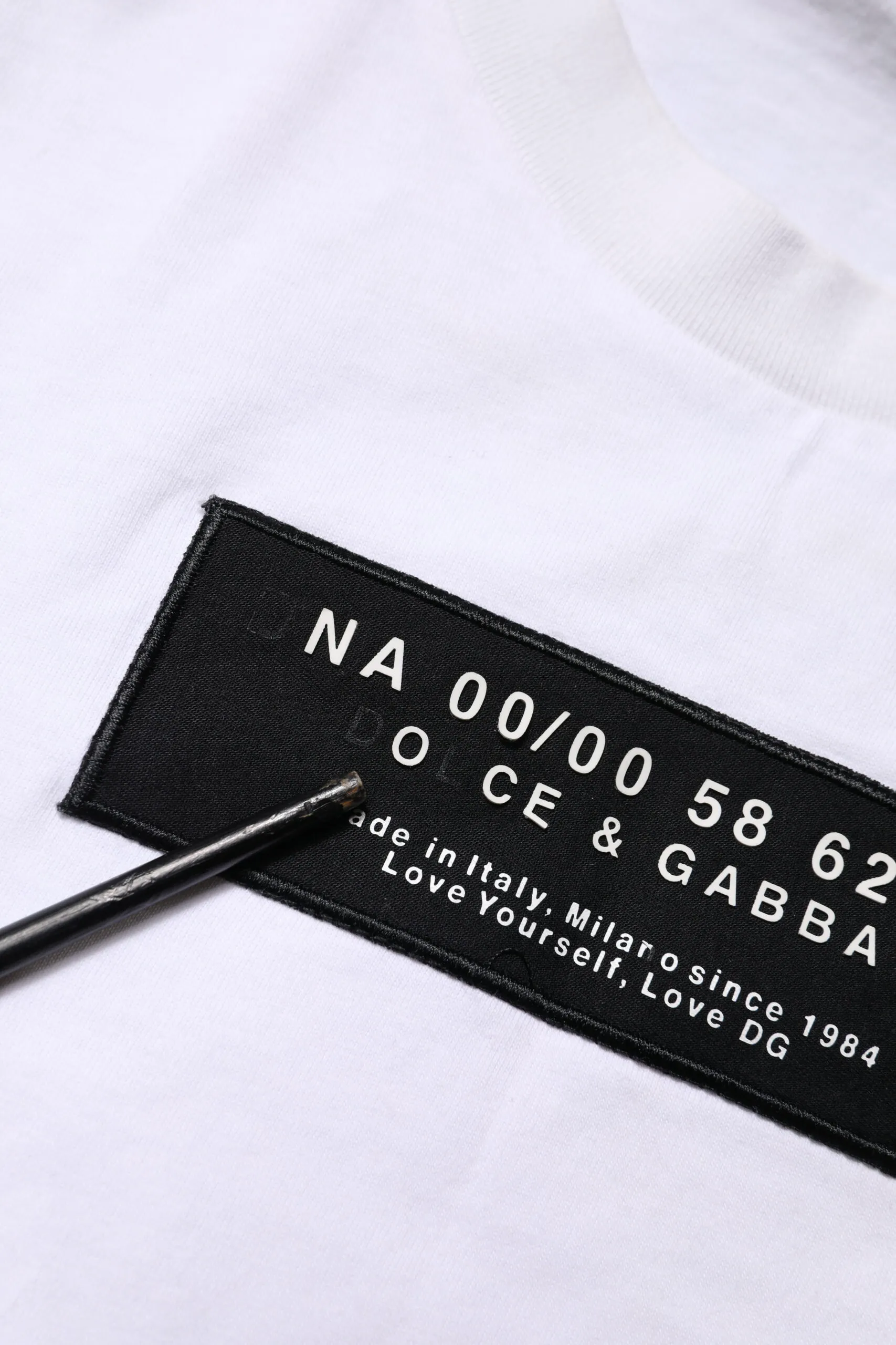 Cotton Logo Patch Crew Neck Men's T-shirt (Pre-Owned) - Dolce & Gabbana - Modalova