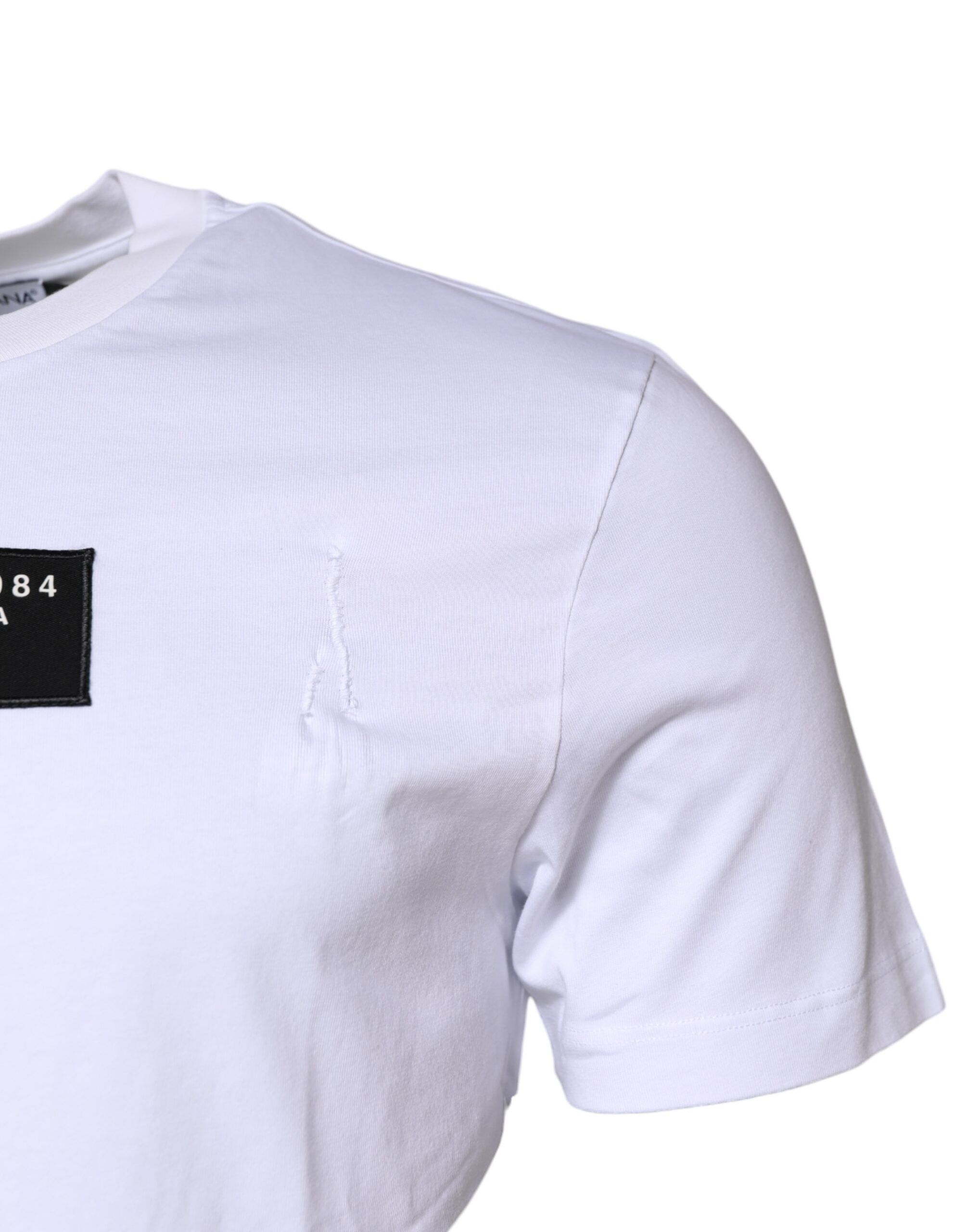 Cotton Logo Patch Crew Neck Men's T-shirt (Pre-Owned) - Dolce & Gabbana - Modalova