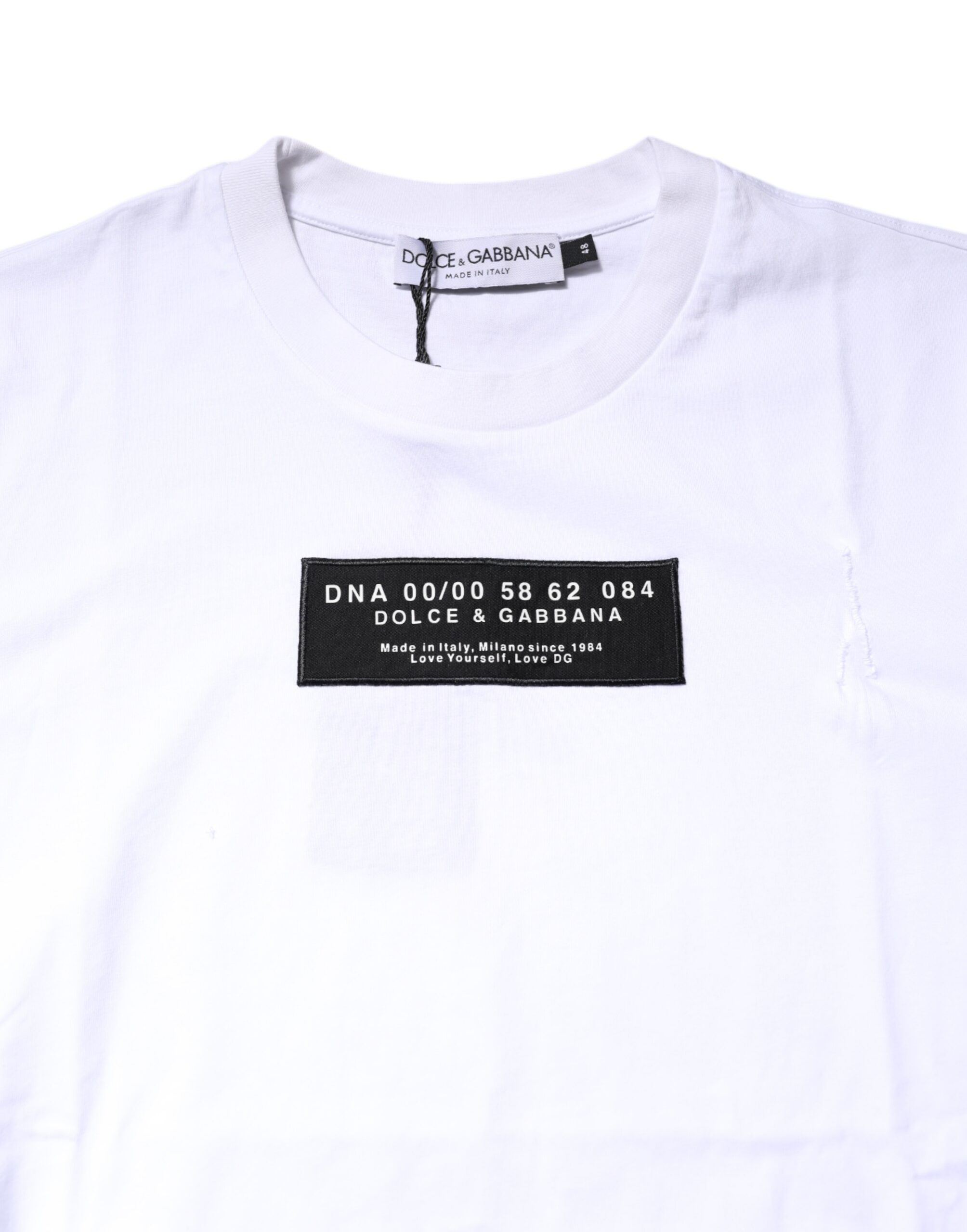Cotton Logo Patch Crew Neck Men's T-shirt (Pre-Owned) - Dolce & Gabbana - Modalova