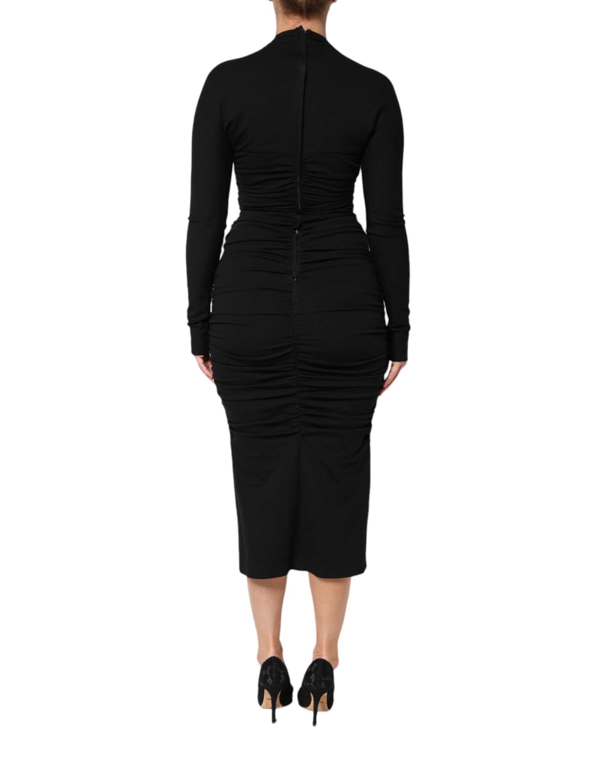Long Sleeves Sheath Midi Women's Dress - Dolce & Gabbana - Modalova