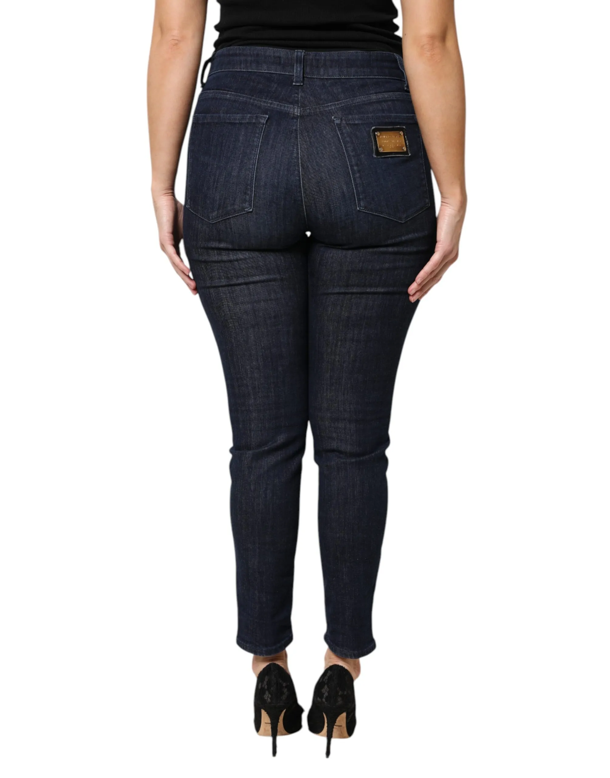 Dark Cotton Skinny Cropped Denim Women's Jeans (Pre-Owned) - Dolce & Gabbana - Modalova