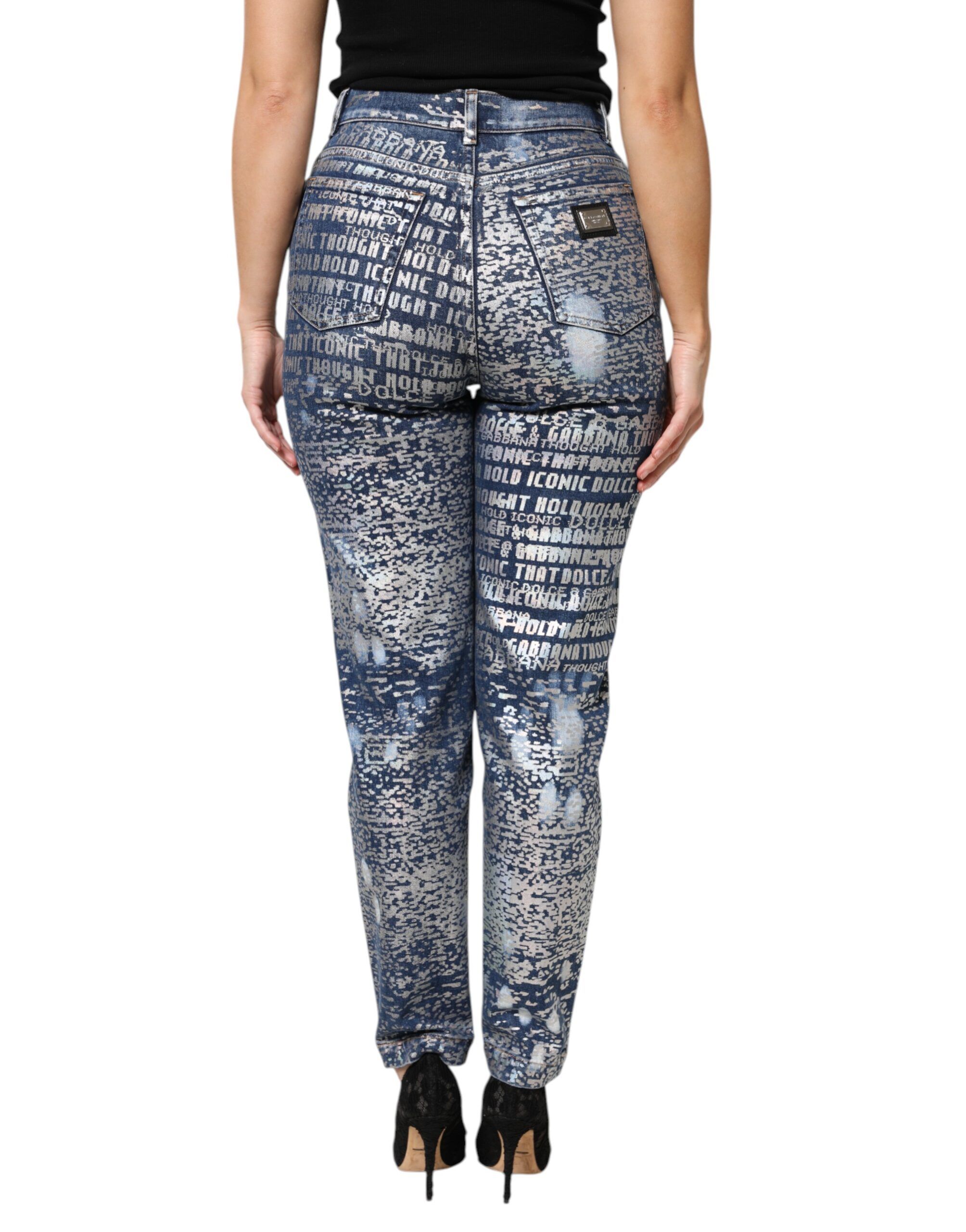 Washed Print High Waist Denim Women's Jeans - Dolce & Gabbana - Modalova