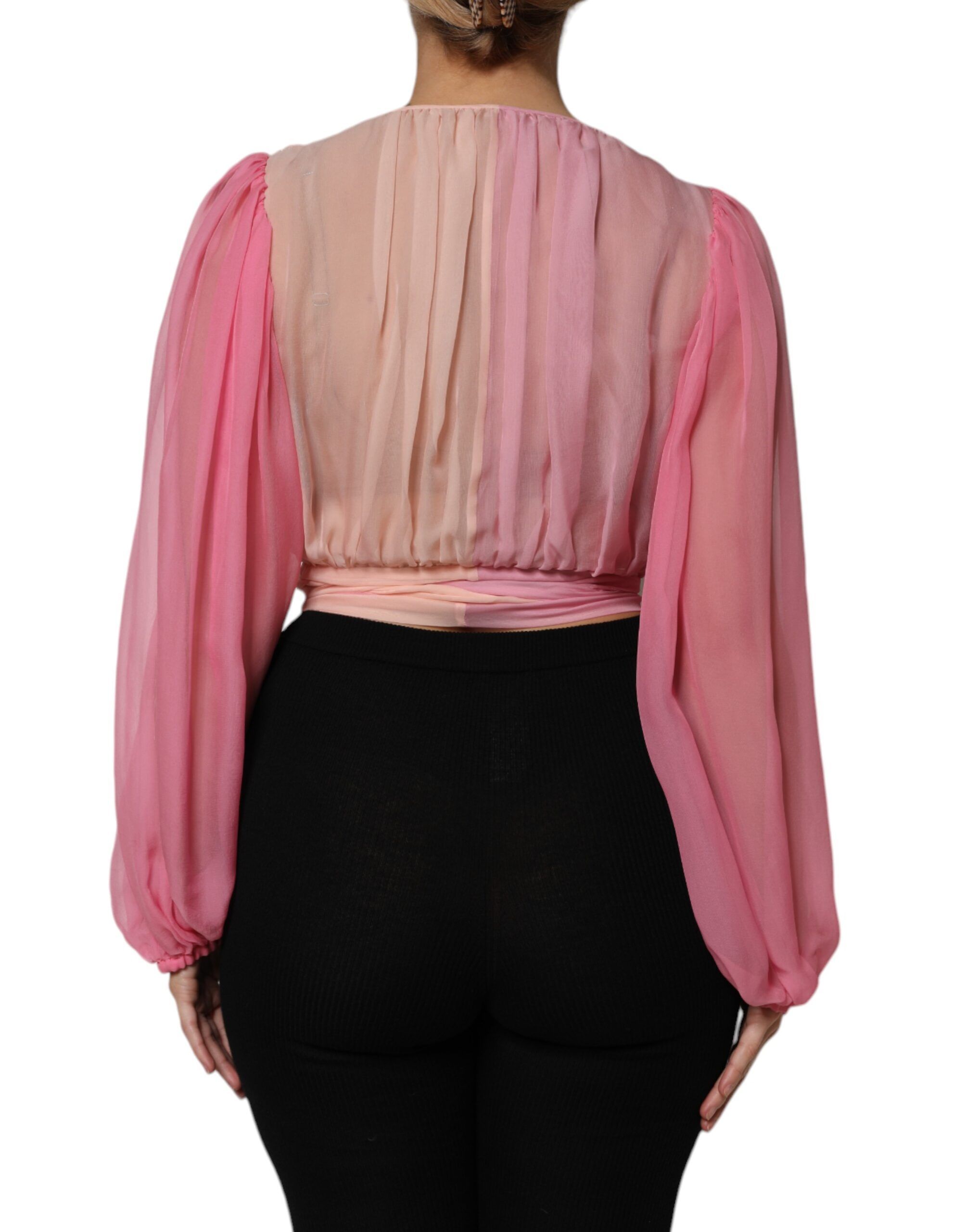 Plunging V-neck Long Sleeves Blouse Women's Top - Dolce & Gabbana - Modalova