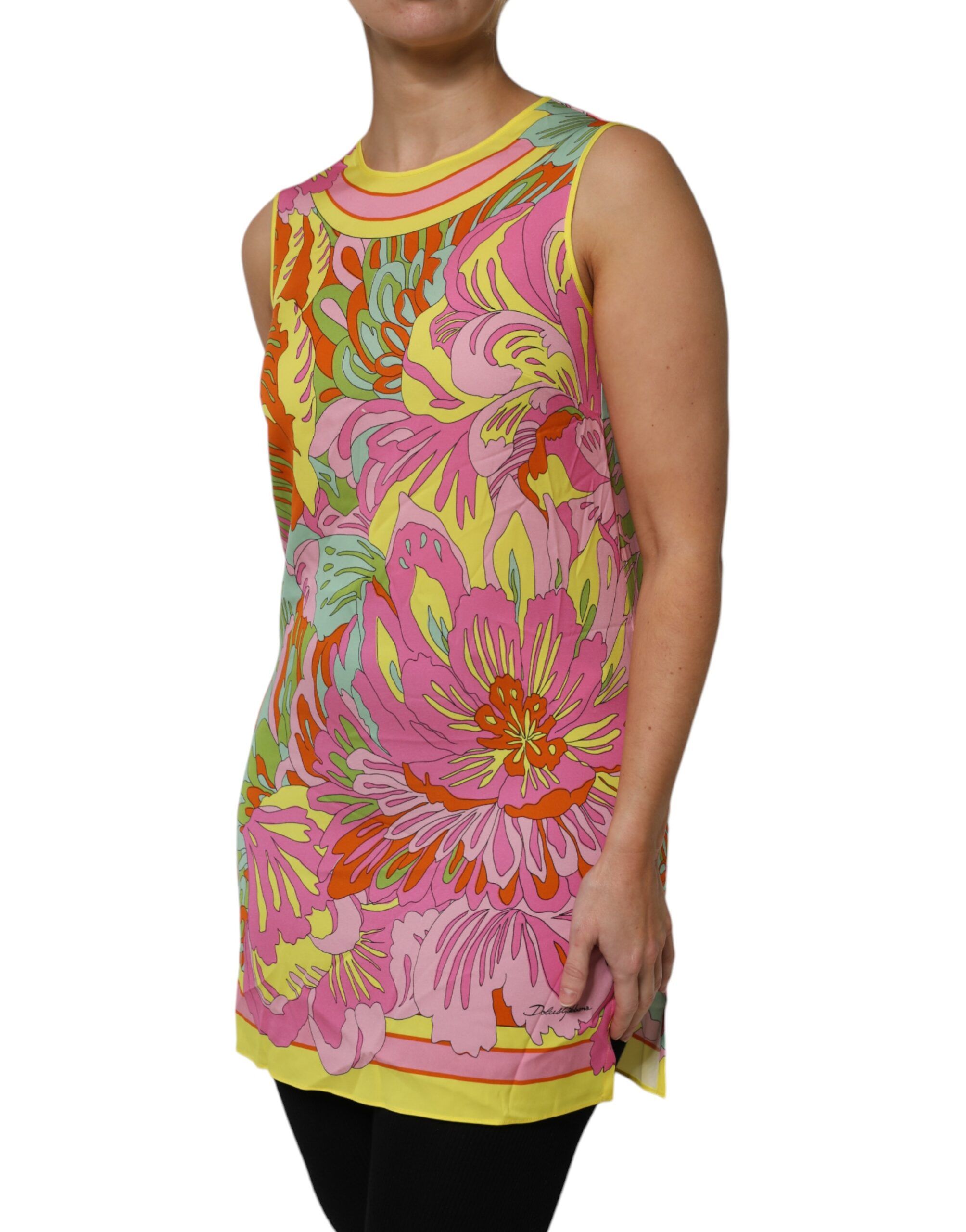 Floral Roundneck Sleeveless Women's Top - Dolce & Gabbana - Modalova