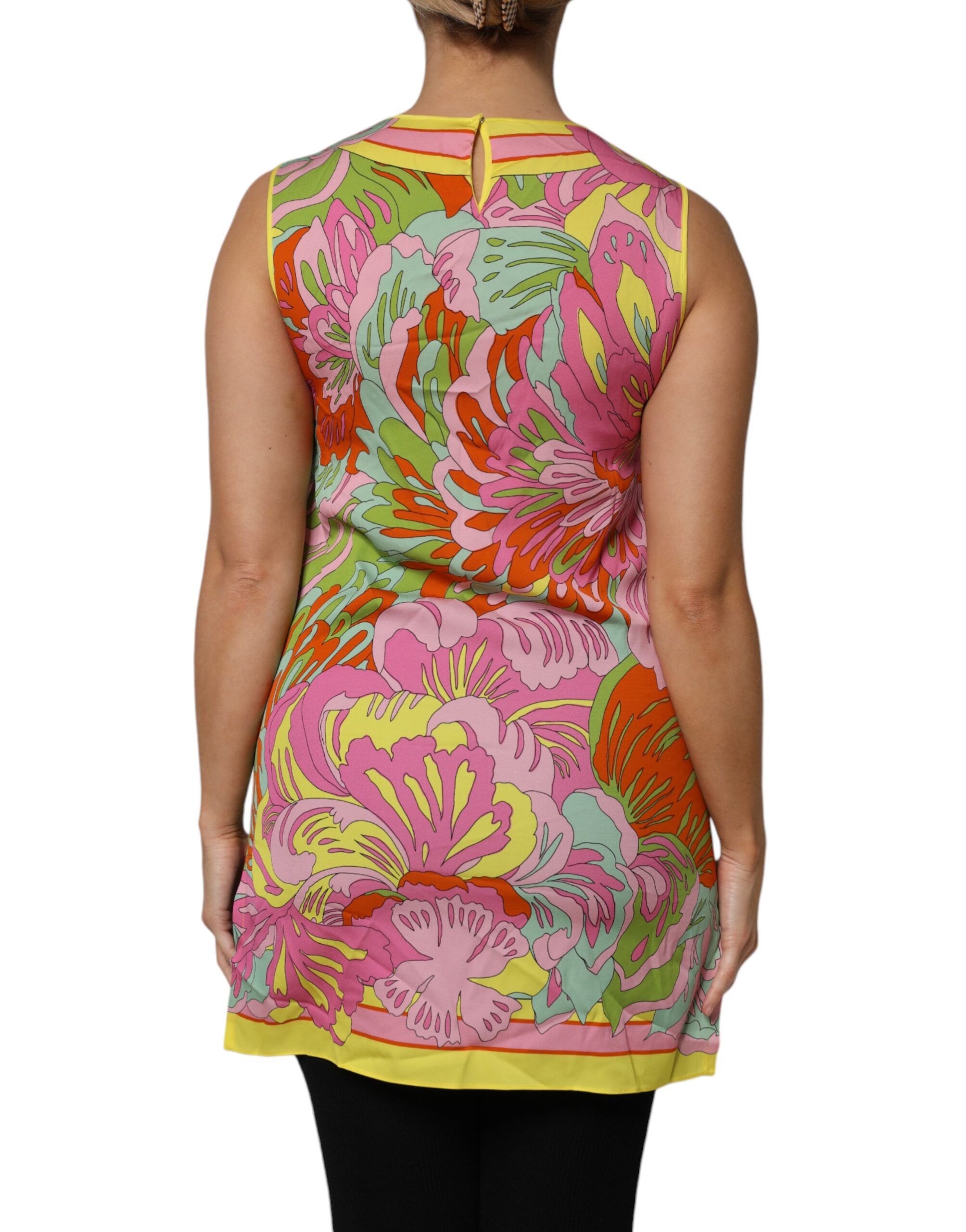 Floral Roundneck Sleeveless Women's Top - Dolce & Gabbana - Modalova