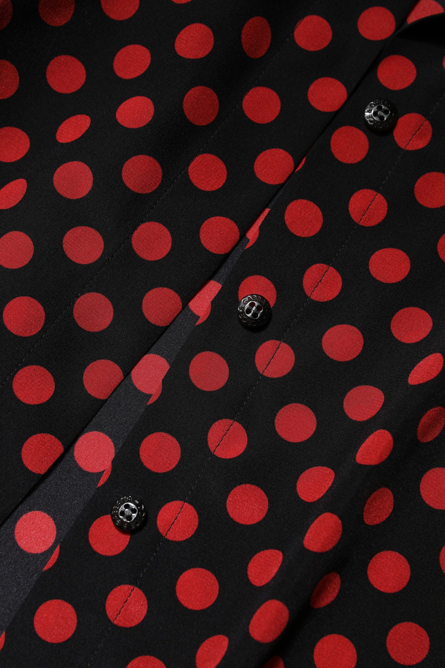 Black Red Polka Dot Silk Long Sleeves Women's Top (Pre-Owned) - Dolce & Gabbana - Modalova