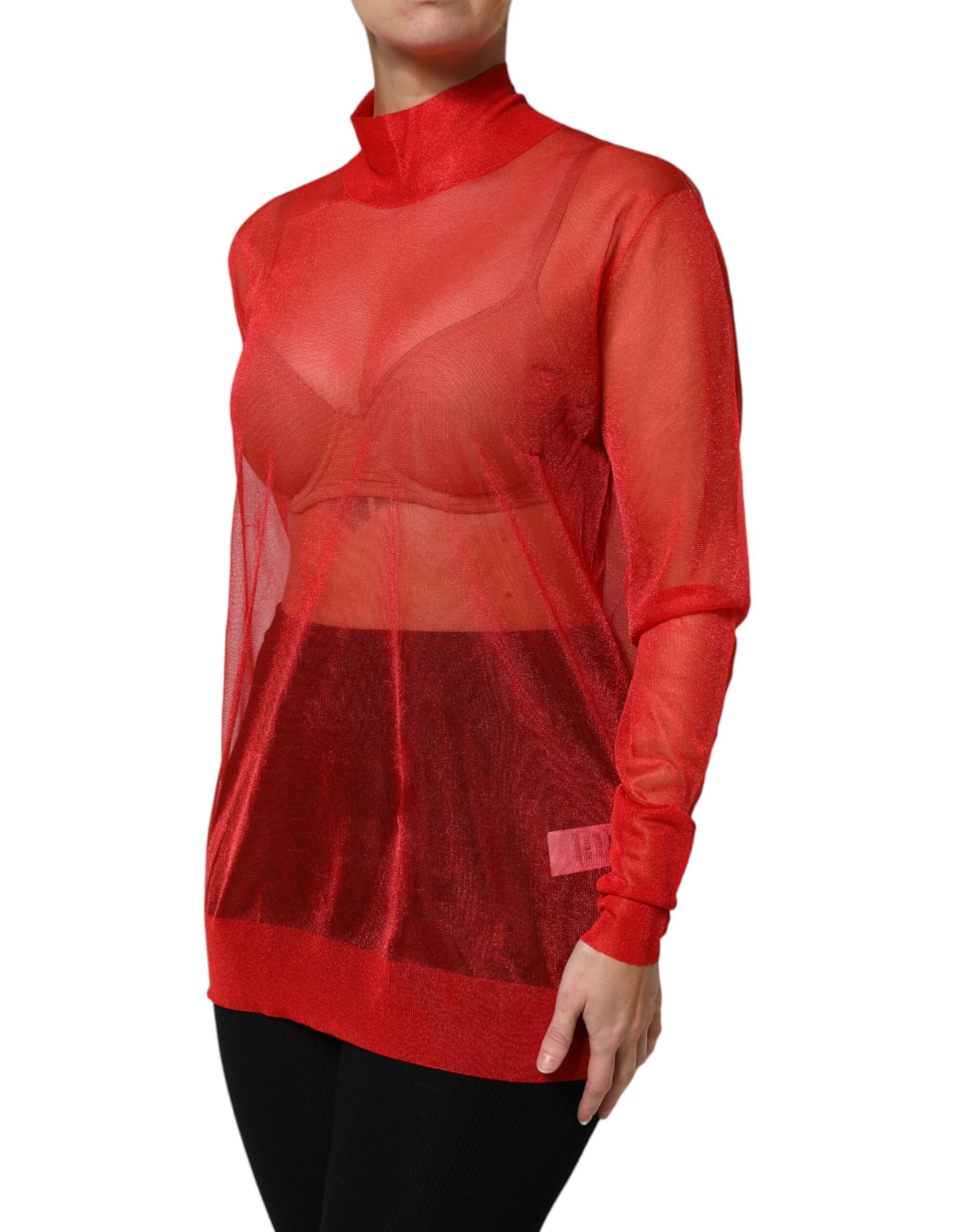 Tulle Turtleneck Long Sleeve Blouse Women's Top (Pre-Owned) - Dolce & Gabbana - Modalova