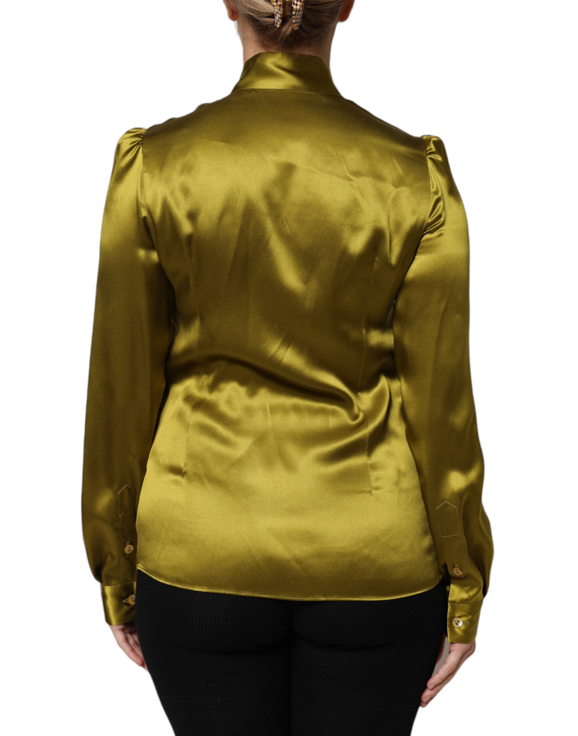 Ascot Collar Long Sleeves Blouse Women's Top (Pre-Owned) - Dolce & Gabbana - Modalova