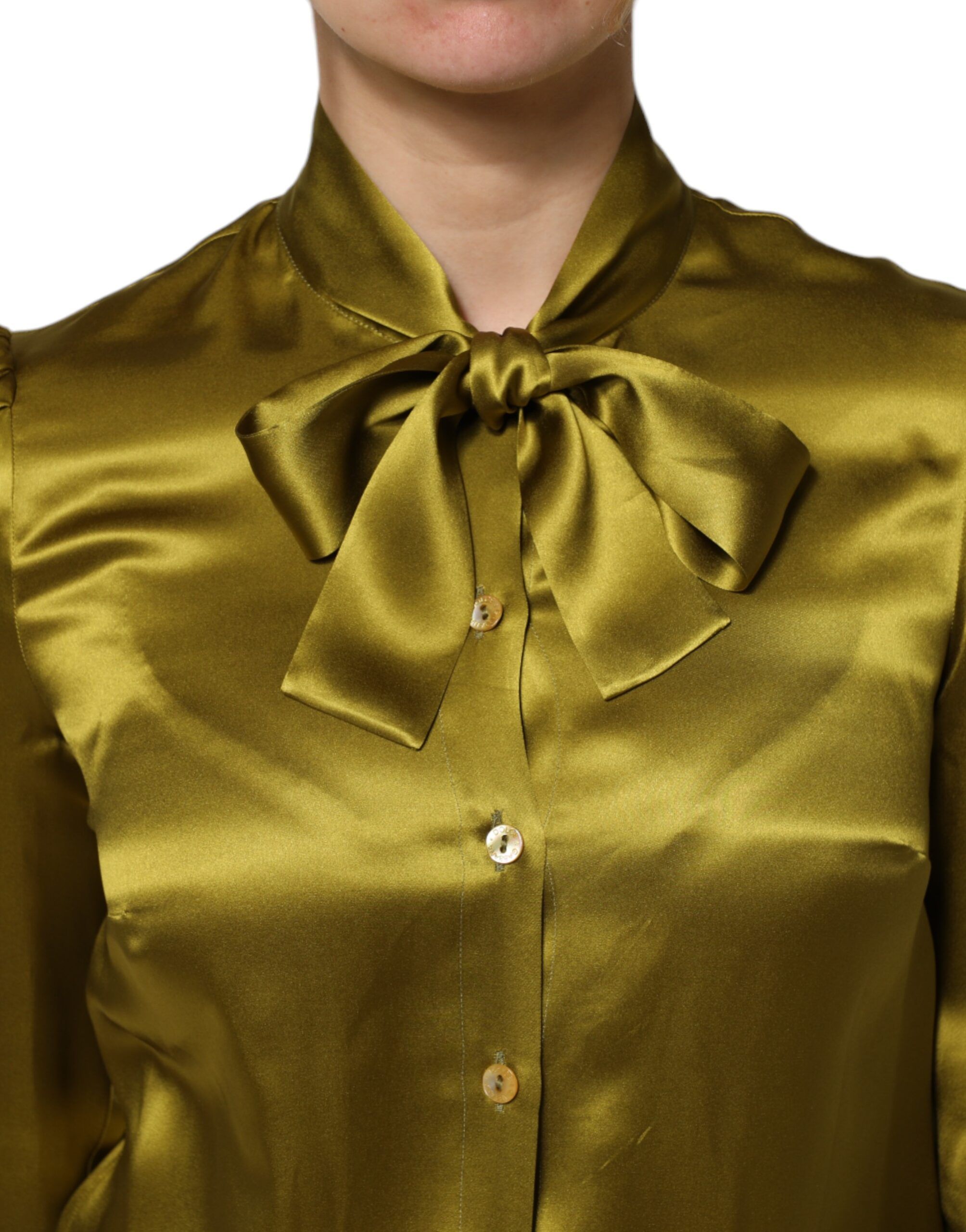 Ascot Collar Long Sleeves Blouse Women's Top (Pre-Owned) - Dolce & Gabbana - Modalova