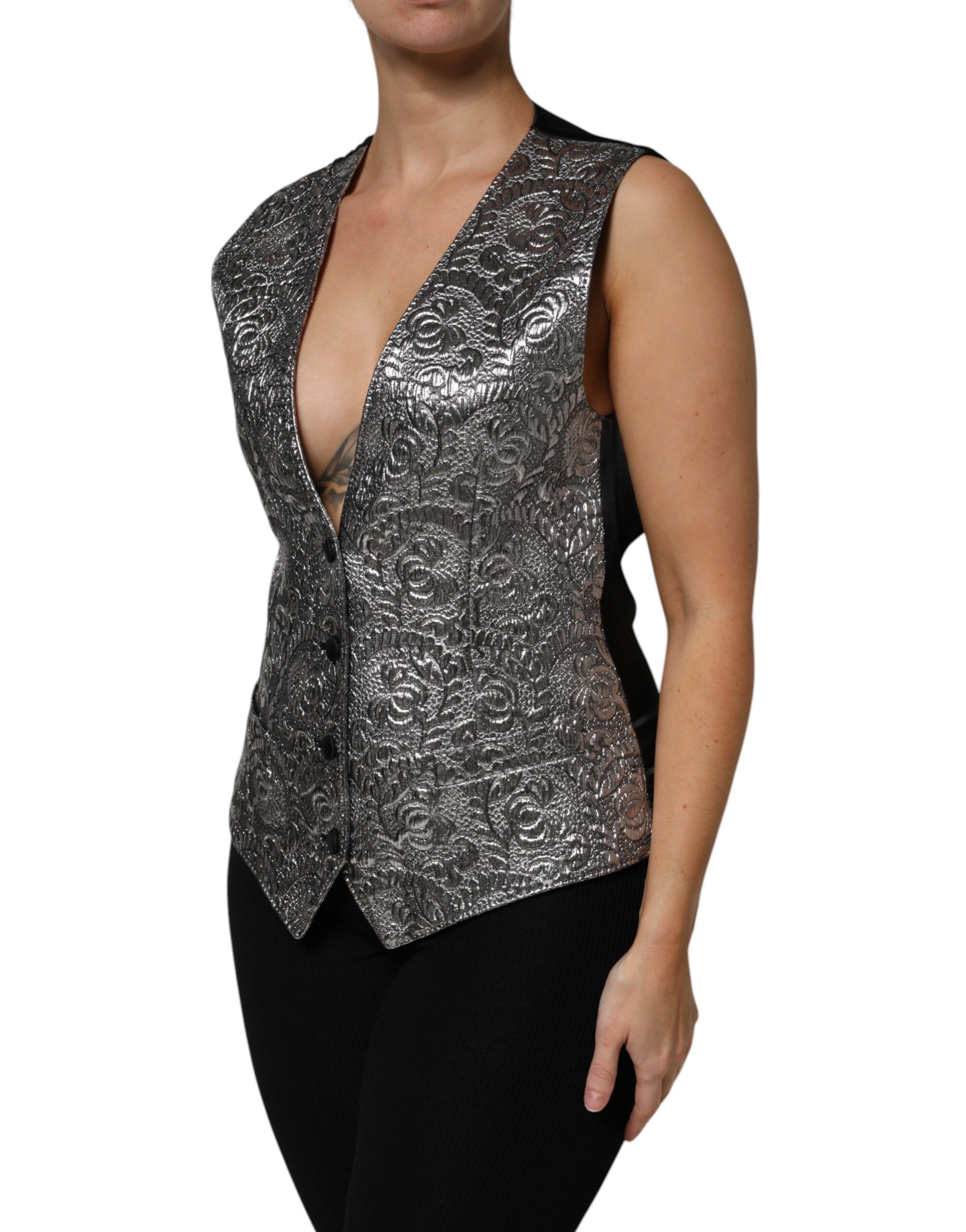 Floral Jacquard Sleeveless Vest Women's Top - Dolce & Gabbana - Modalova