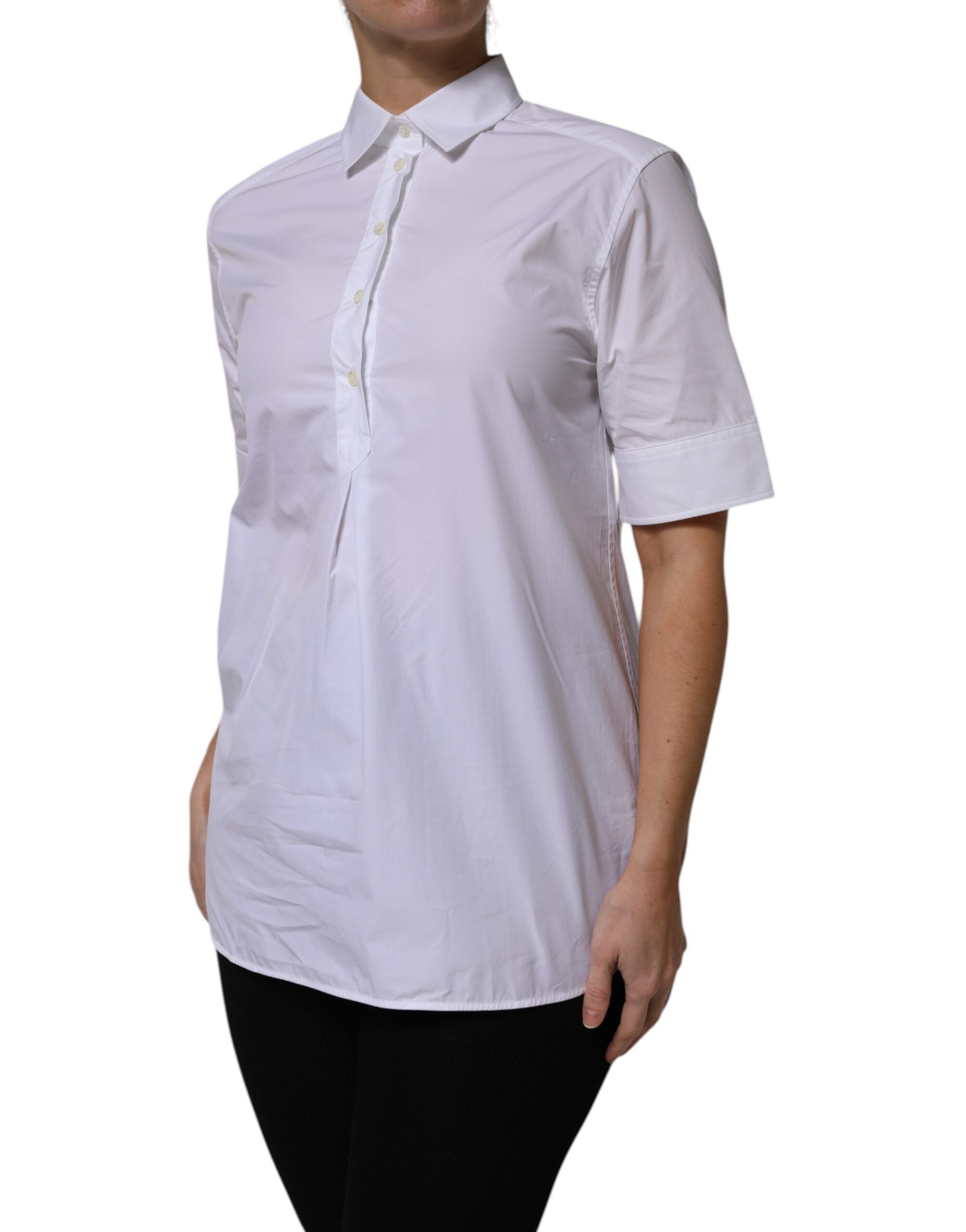Cotton Short Sleeves Collared Polo Women's Top - Dolce & Gabbana - Modalova