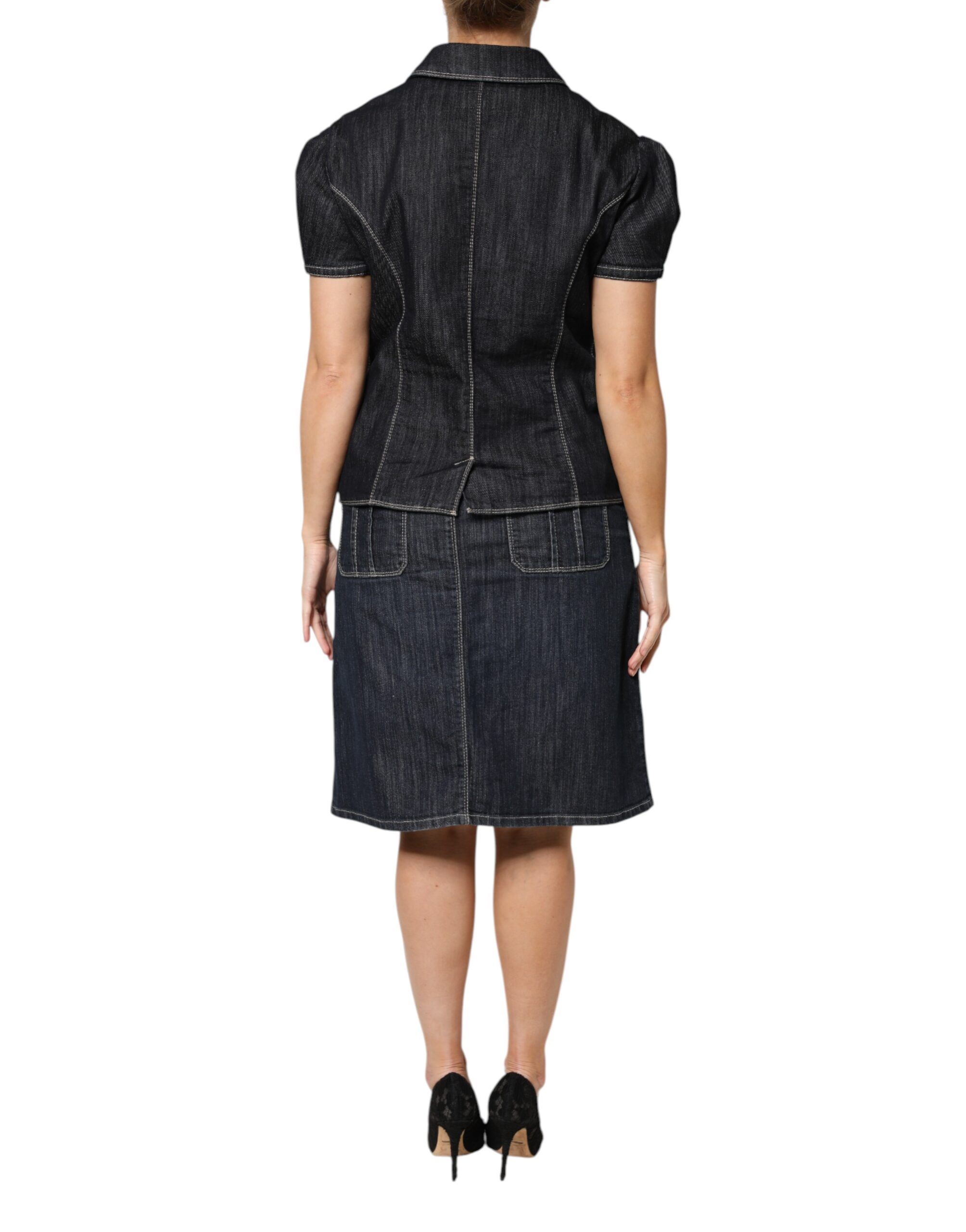 Cotton Blend Denim Top Skirt Casual Women's Set (Pre-Owned) - Escada - Modalova