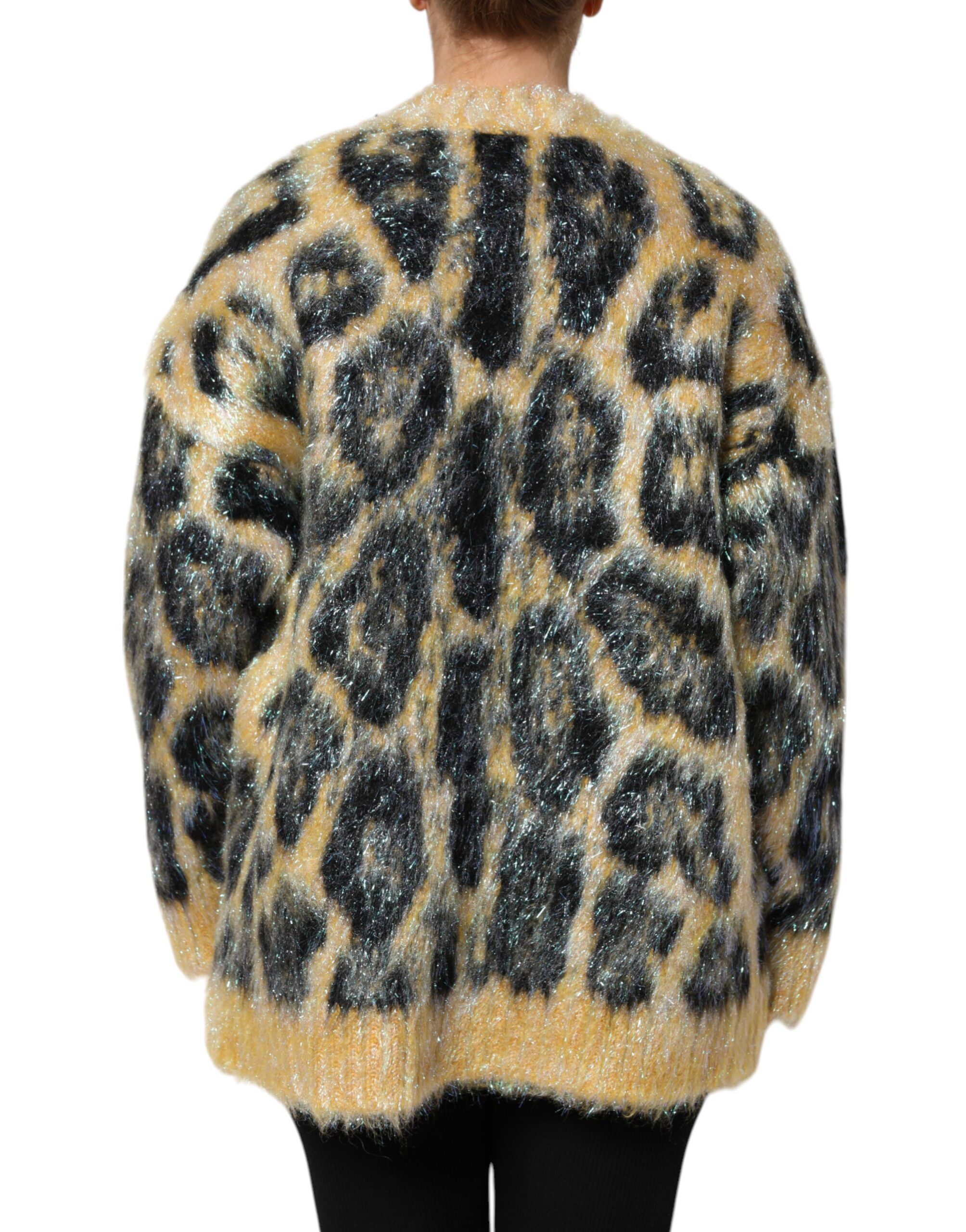 Leopard Mohair Crew Neck Women's Sweater - Dolce & Gabbana - Modalova
