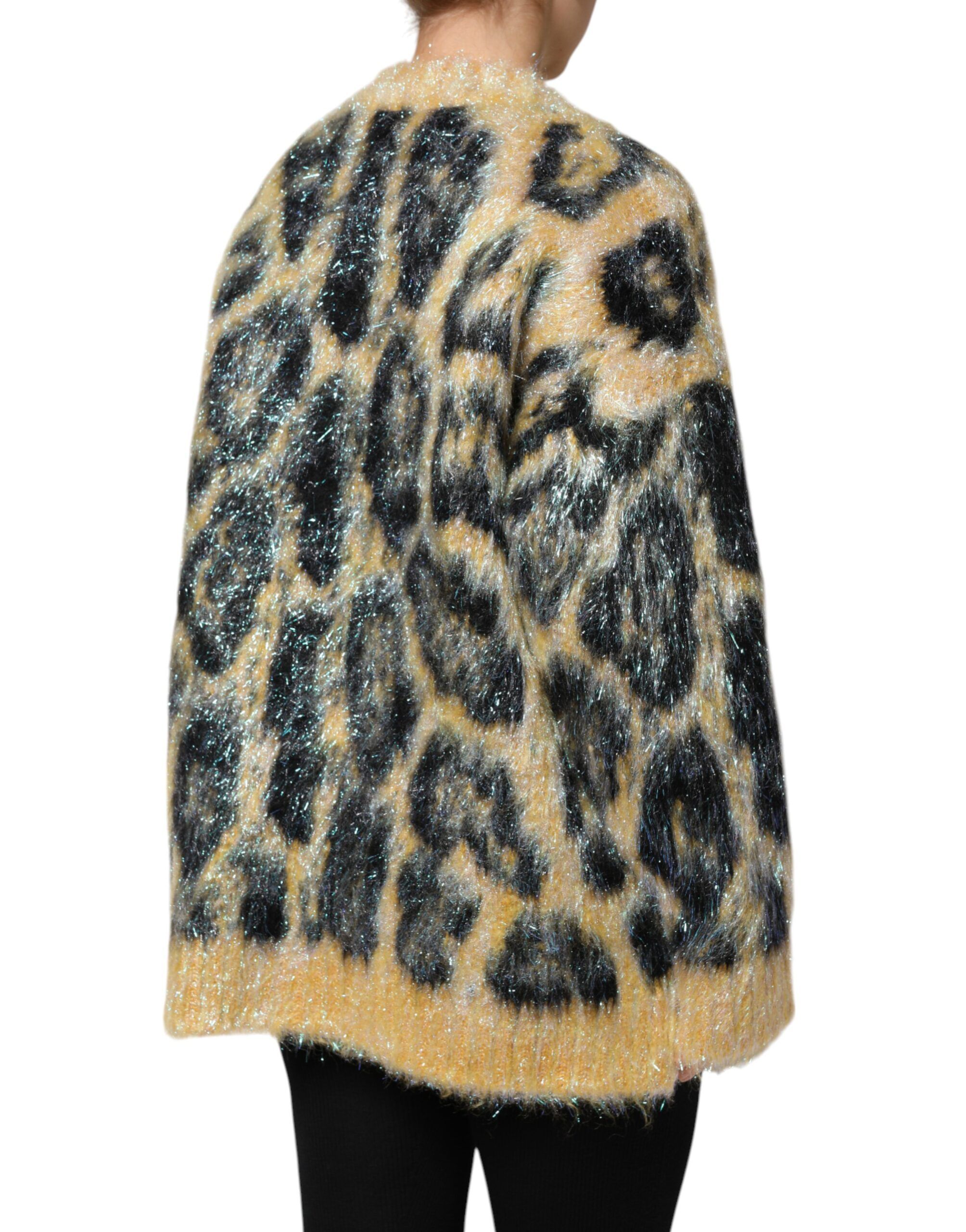 Leopard Mohair Crew Neck Women's Sweater - Dolce & Gabbana - Modalova