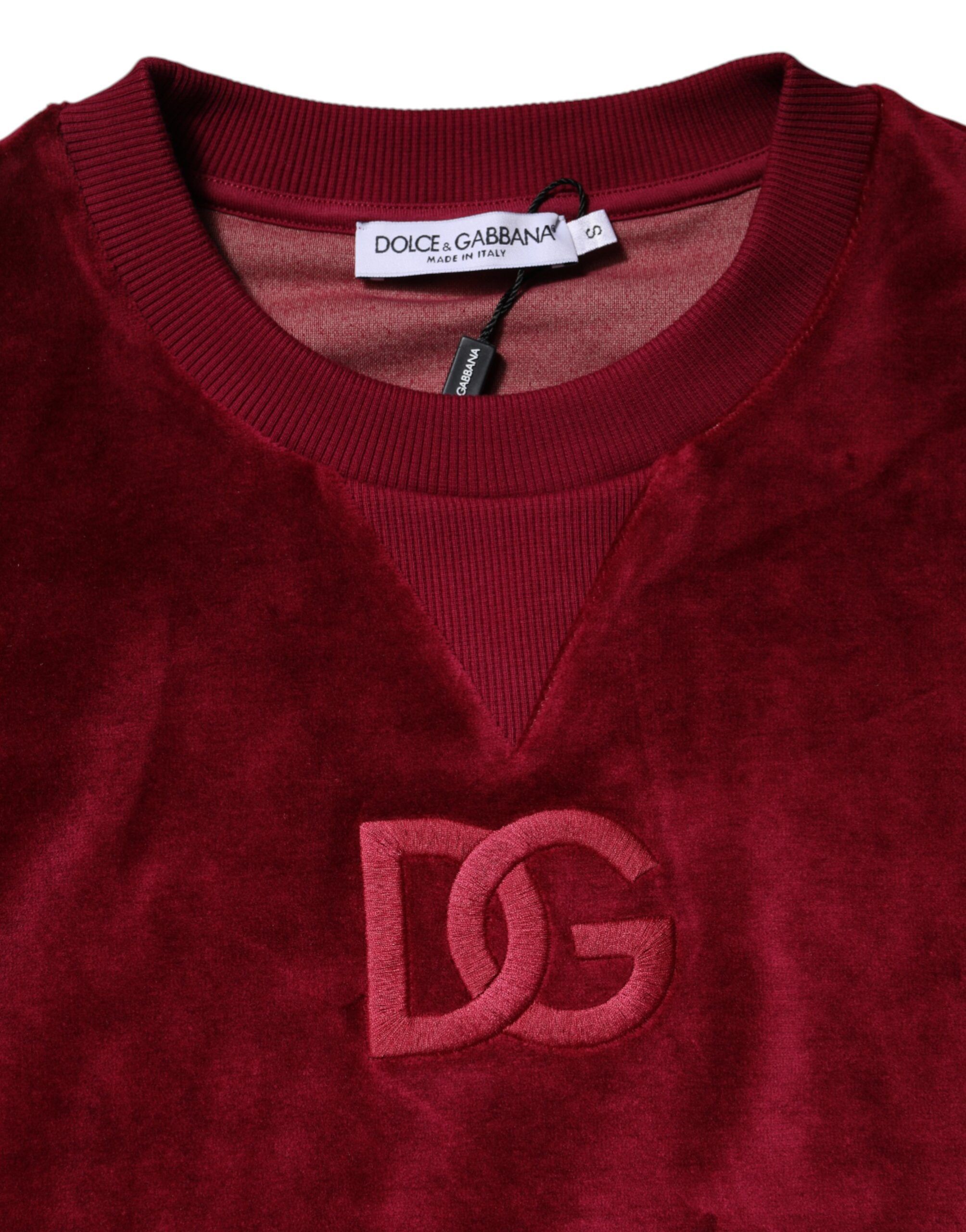 Cotton Velvet Crew Neck Pullover Women's Sweater - Dolce & Gabbana - Modalova