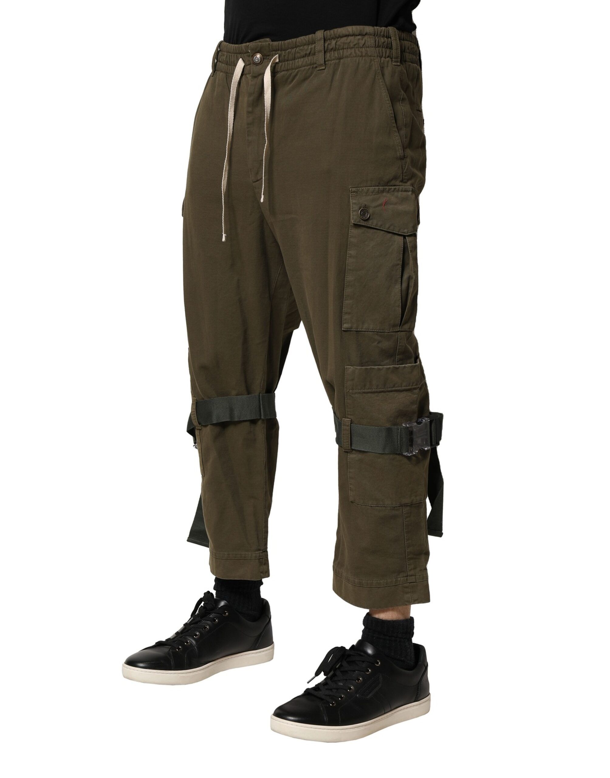 Cotton Cargo Drawstring Men's Pants - Dolce & Gabbana - Modalova