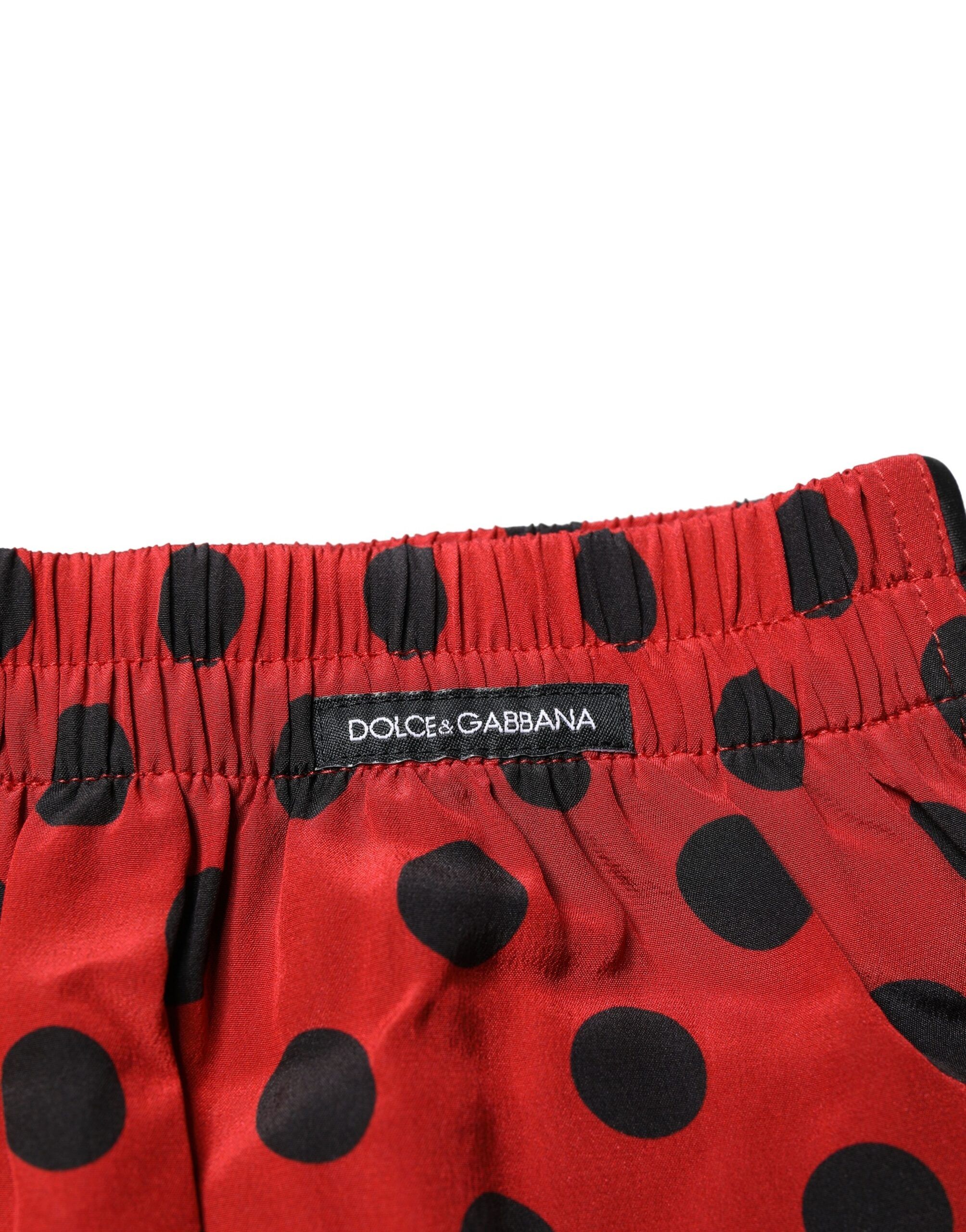 Red Silk Polka Dot Boxer Shorts Men's Underwear - Dolce & Gabbana - Modalova